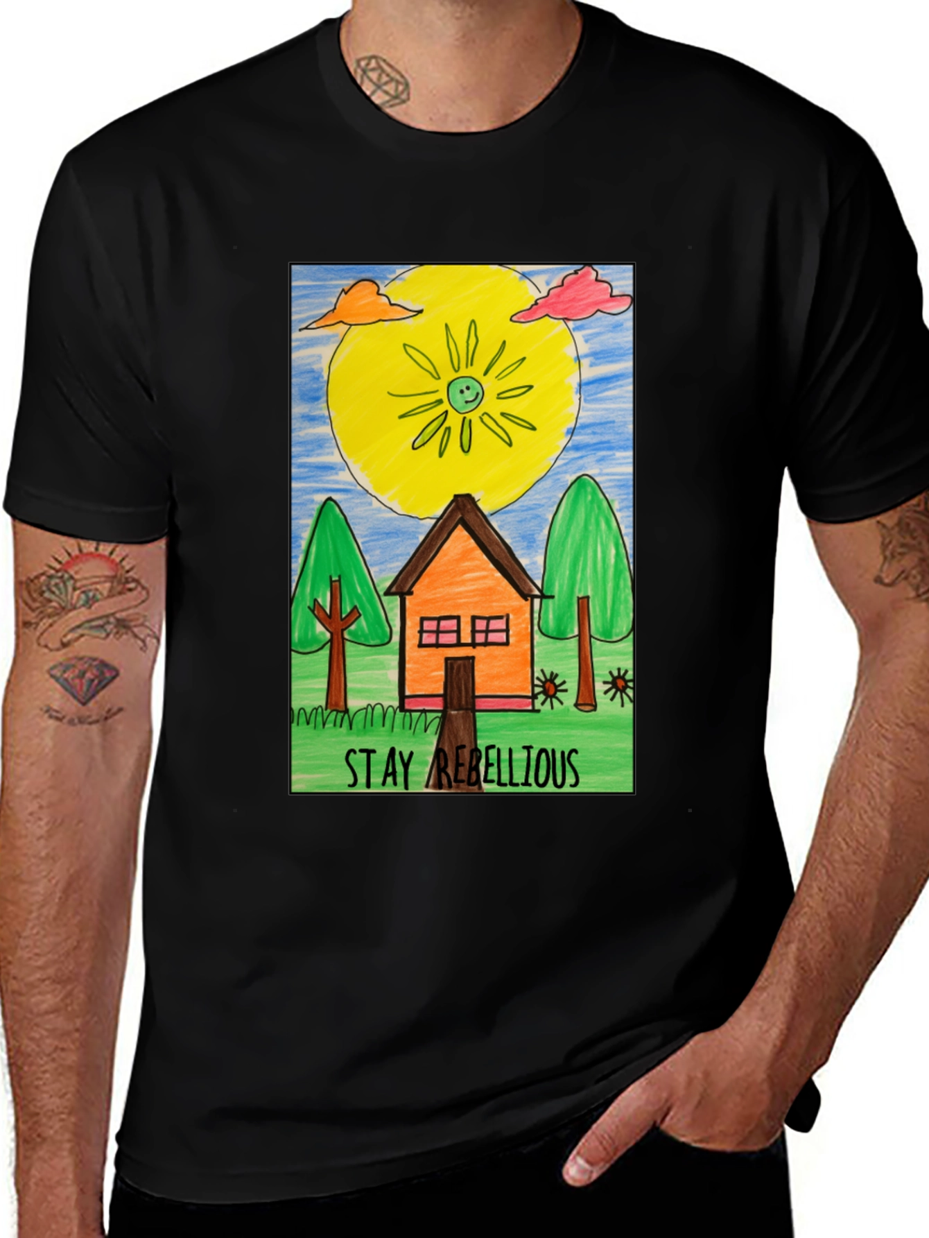 Variant 9 of Stay Rebellious Graphic Tee - Hand Drawn Art