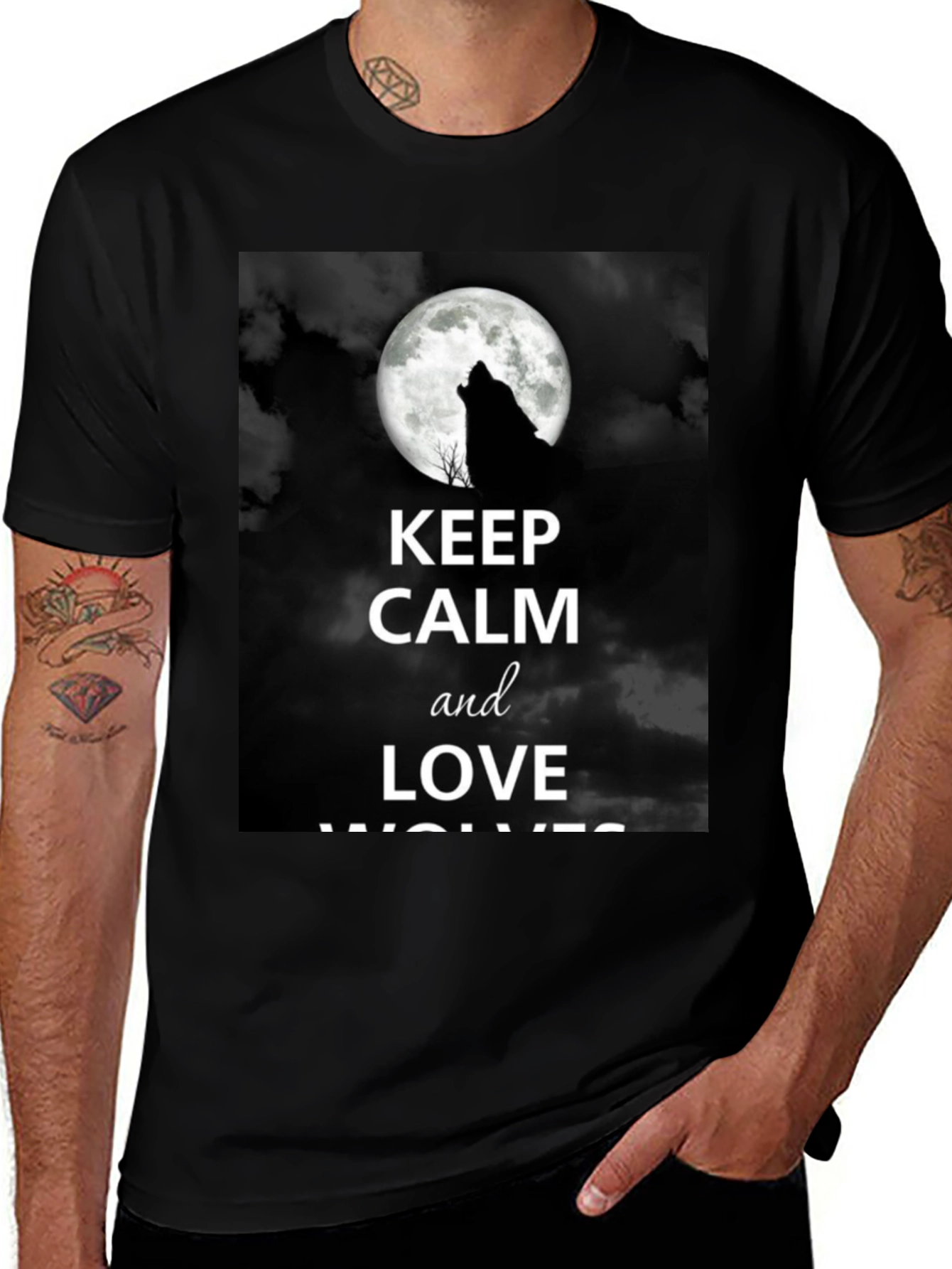Variant 18 of Keep Calm and Love Wolves Graphic T-Shirt