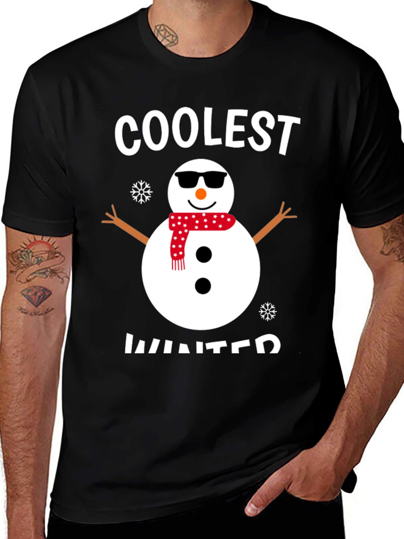Variant 15 of Coolest Winter Snowman Graphic Tee