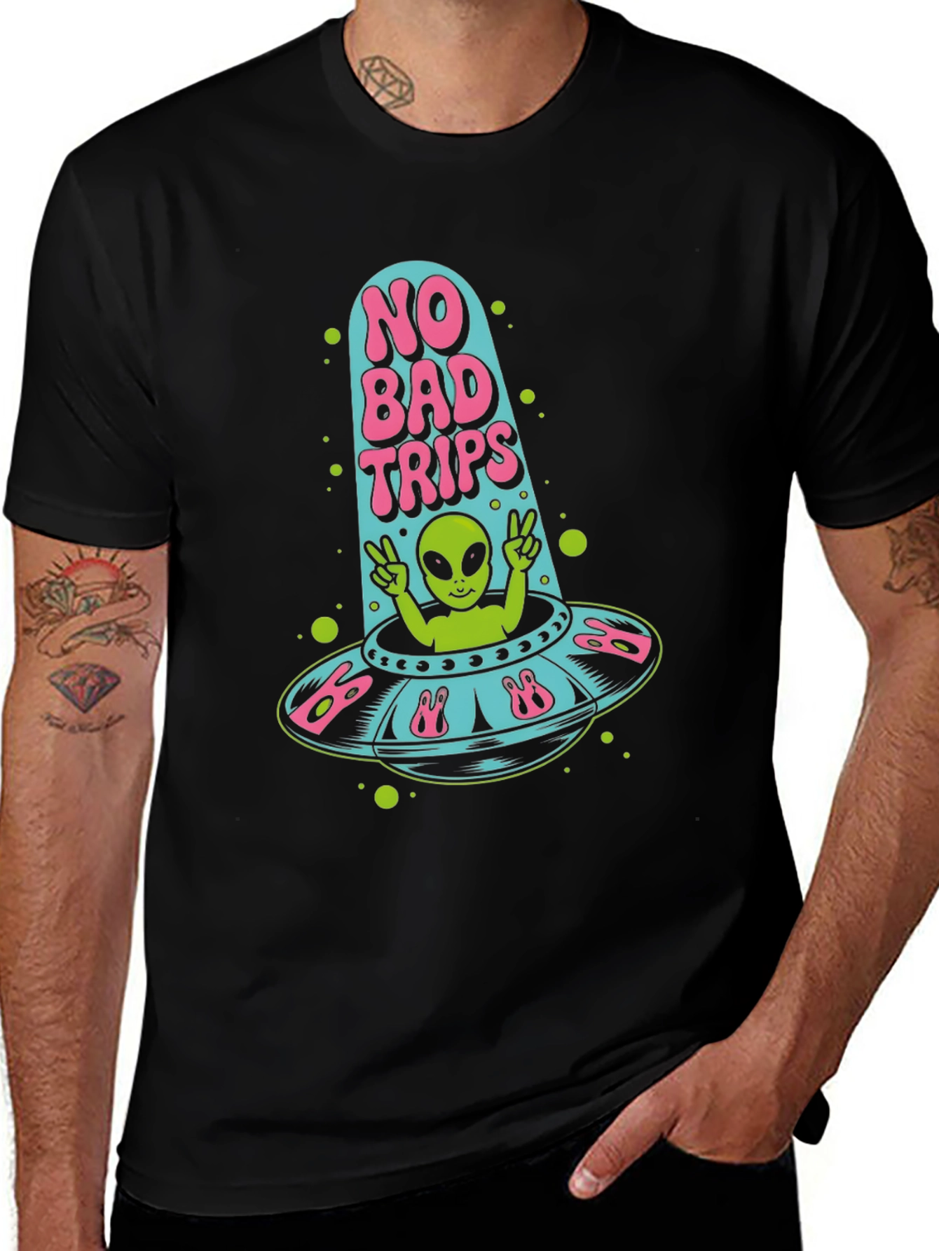 Variant 15 of No Bad Trips Alien Graphic Tee
