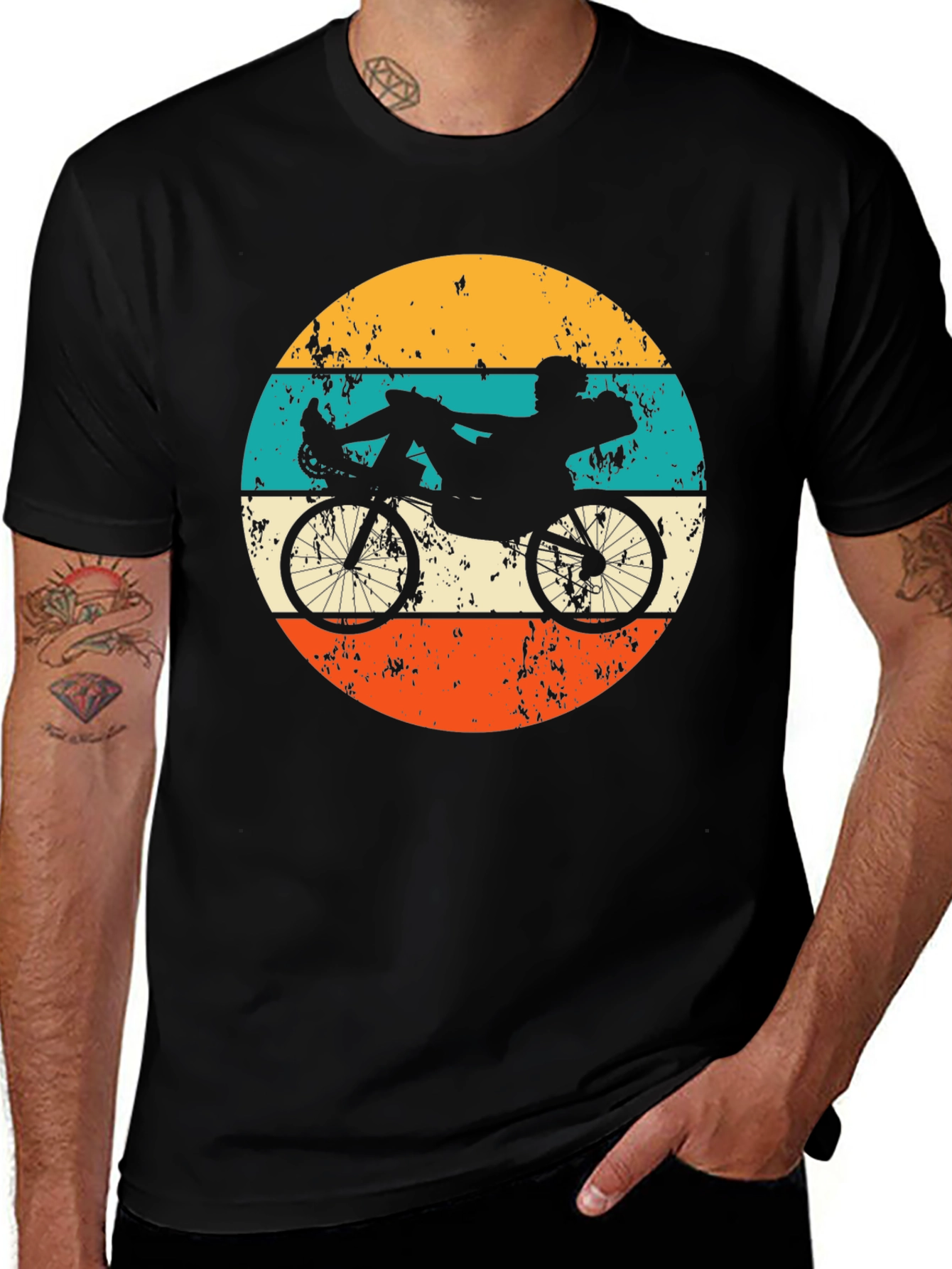 Variant 8 of Retro Recumbent Bike T-Shirt - Cyclist Apparel
