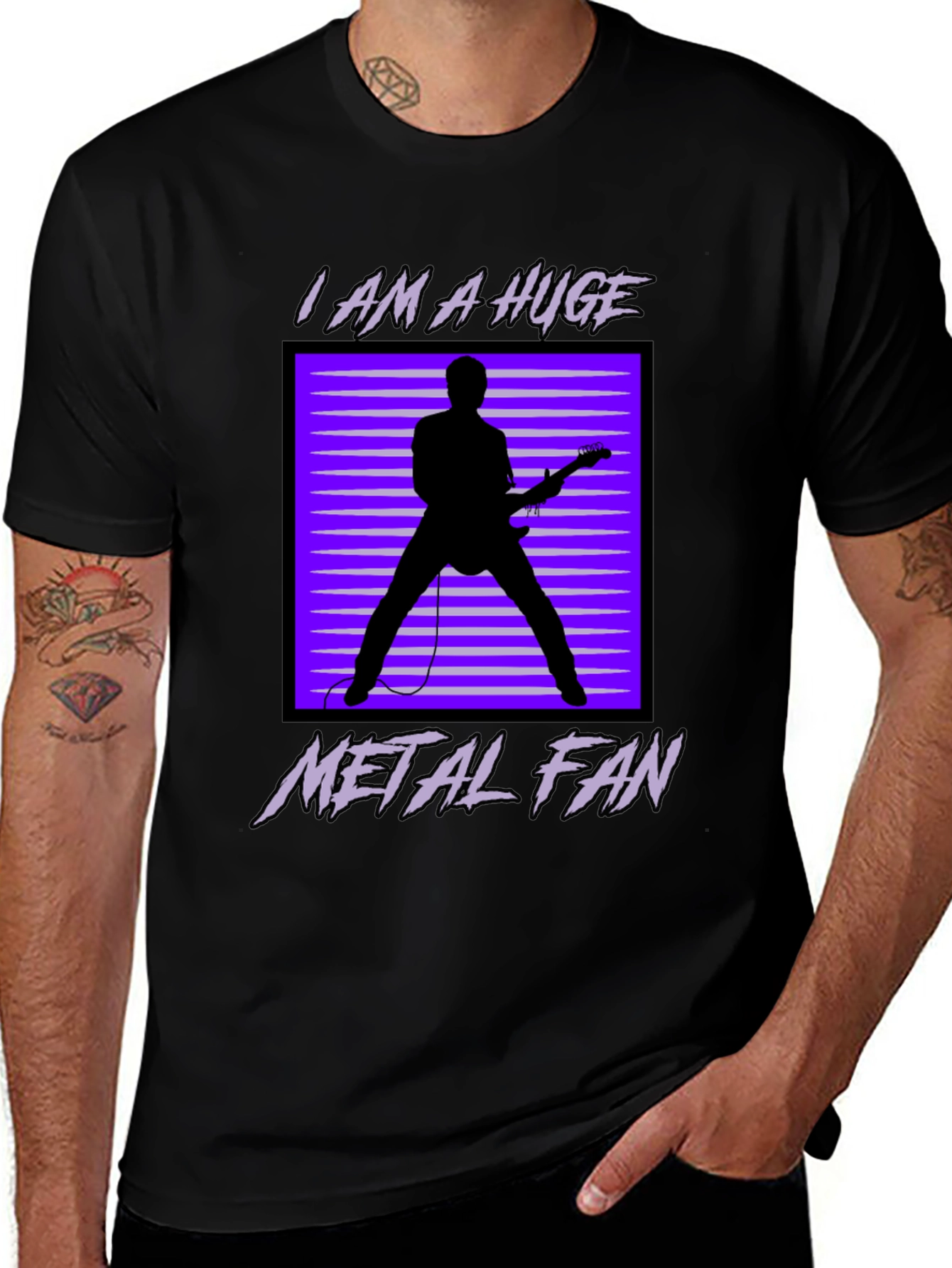 Variant 24 of Metal Fan T-Shirt - Graphic Print - Black