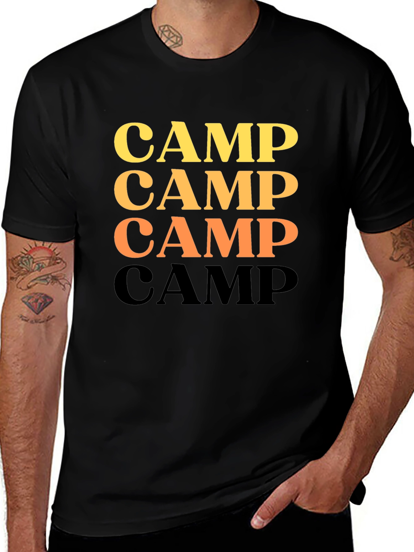 Variant 11 of Retro Camp T-Shirt - Gradient Word Design
