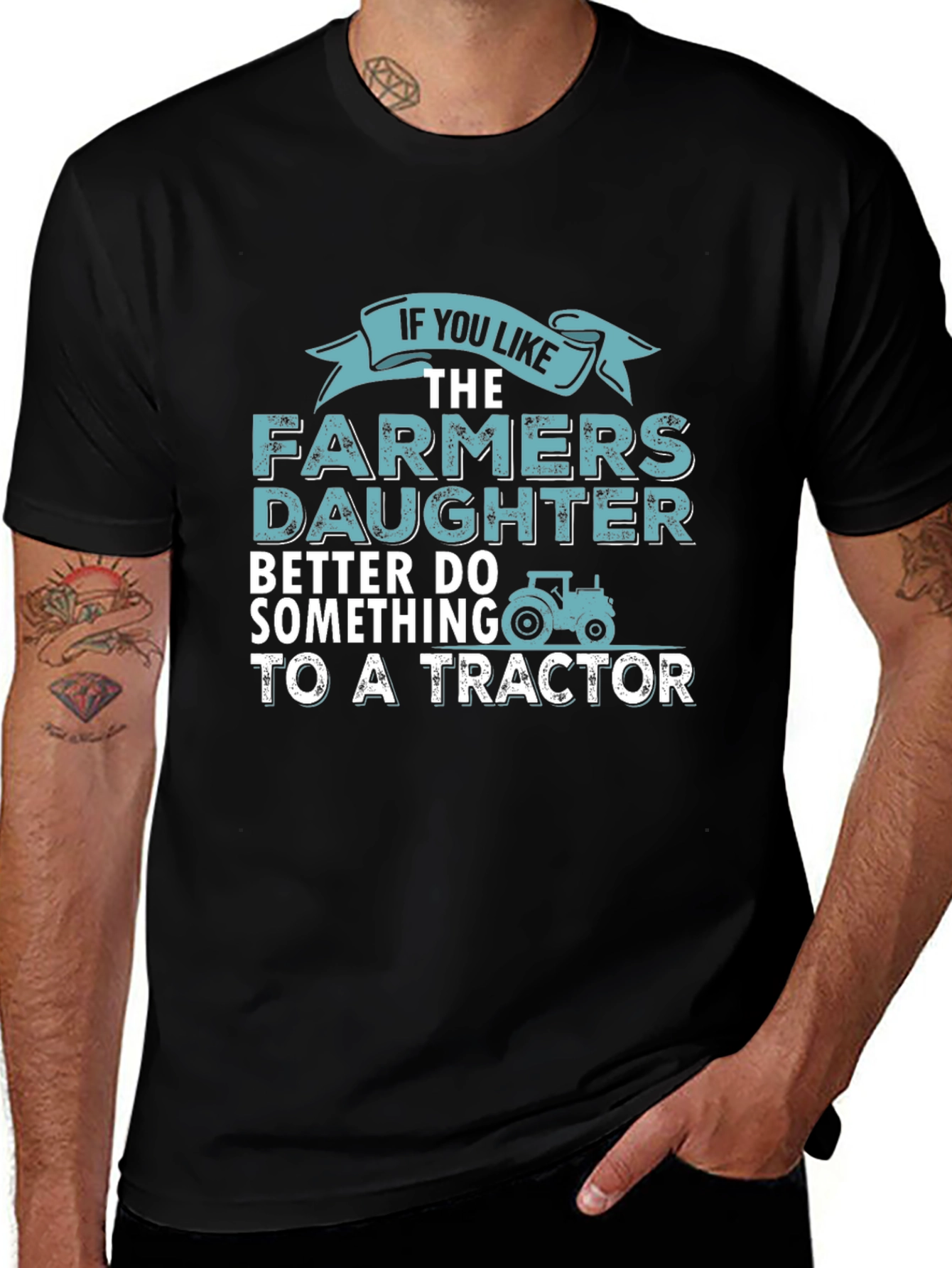Funny Farmer's Daughter Tractor Graphic T-Shirt