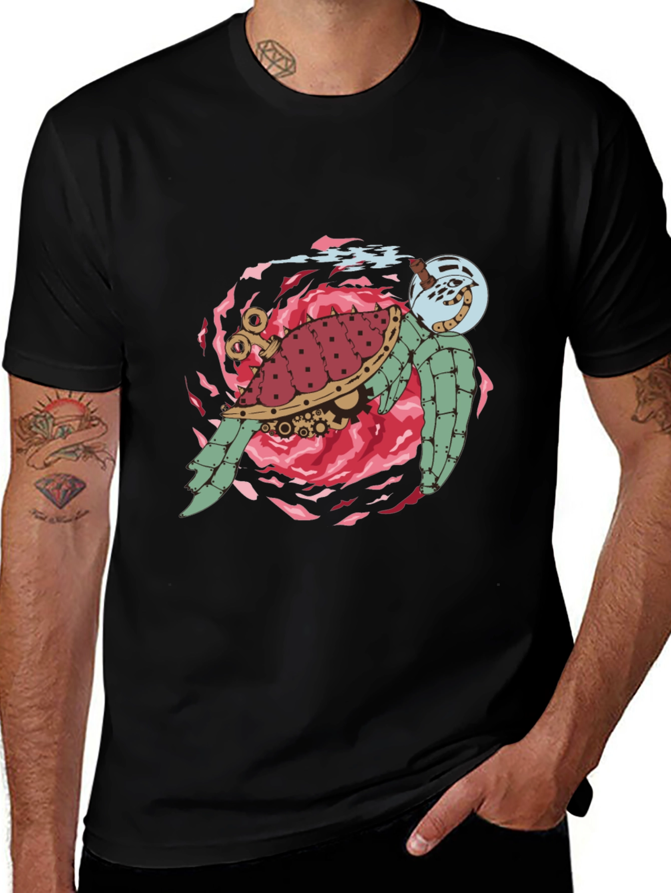 Variant 25 of Steampunk Turtle Graphic T-Shirt - Unique Design