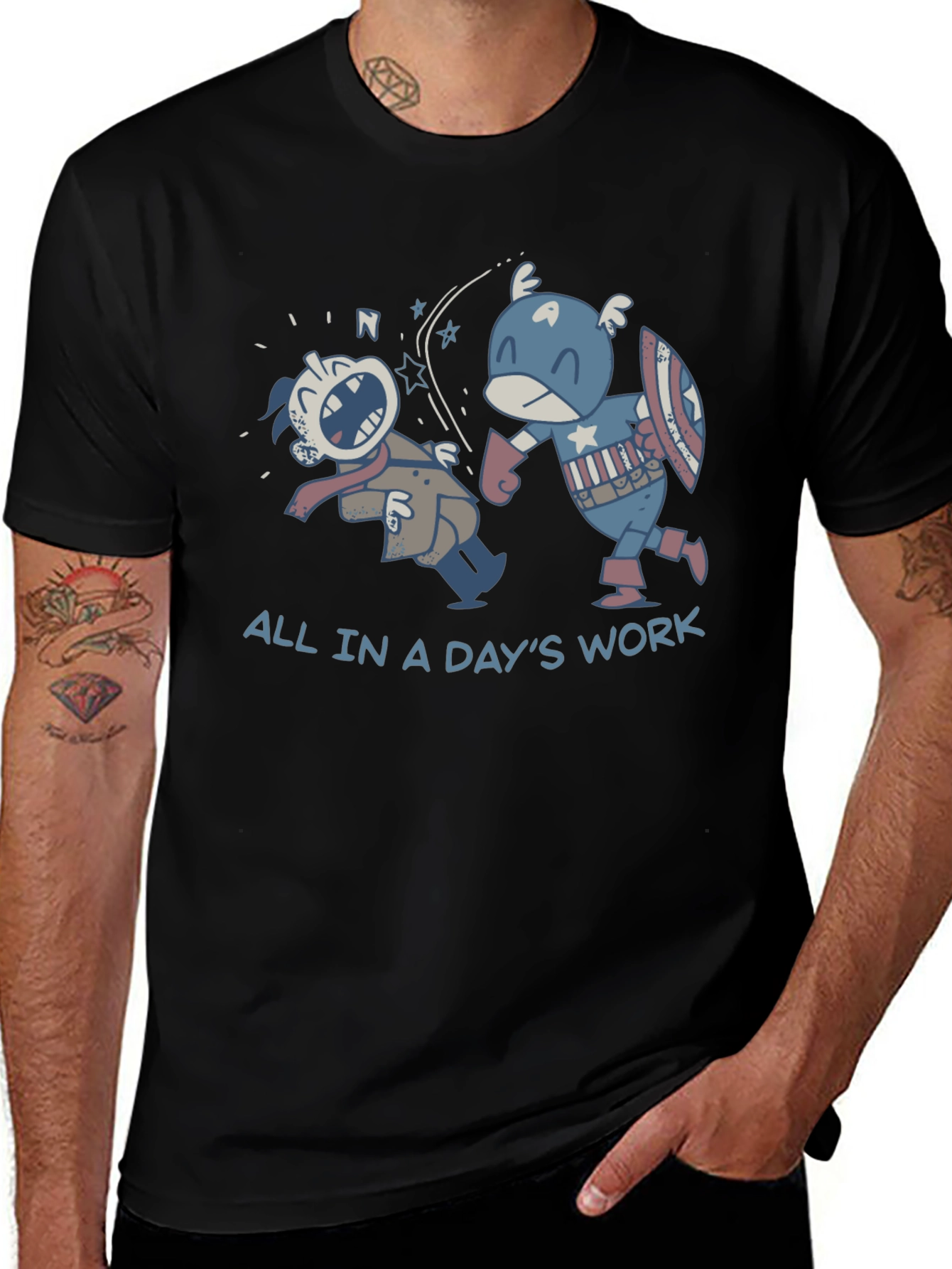 Captain America "All In A Day's Work" T-Shirt