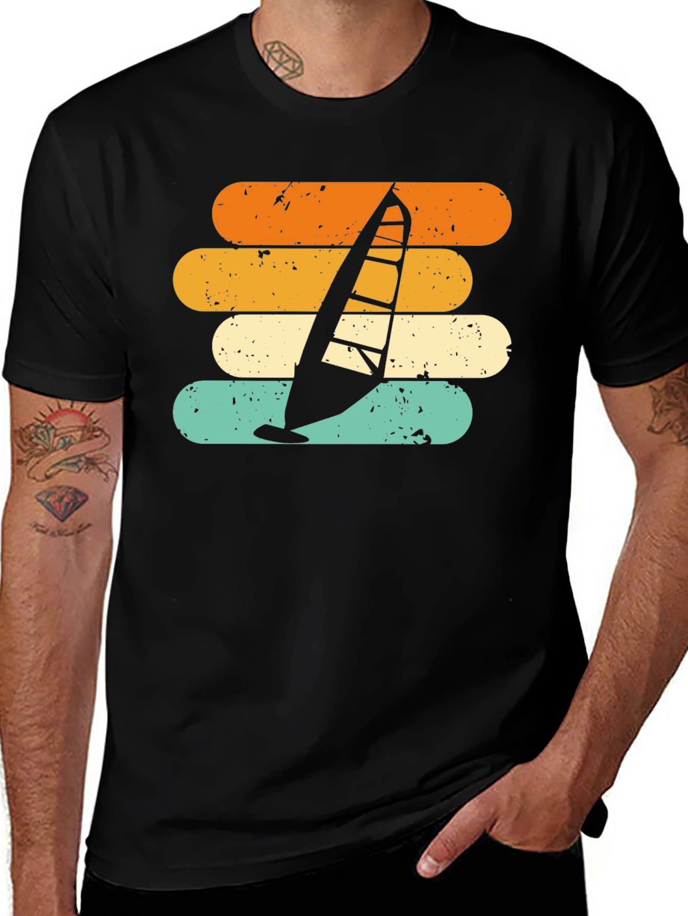 Retro Windsurf T-Shirt - Vintage Style Surfing Tee