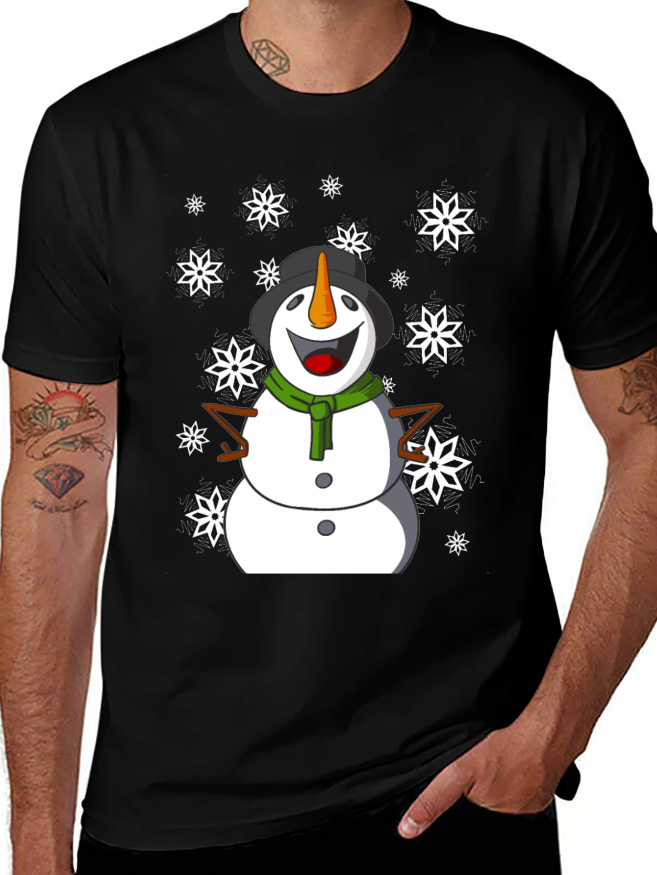 Variant 2 of Festive Snowman Graphic Tee