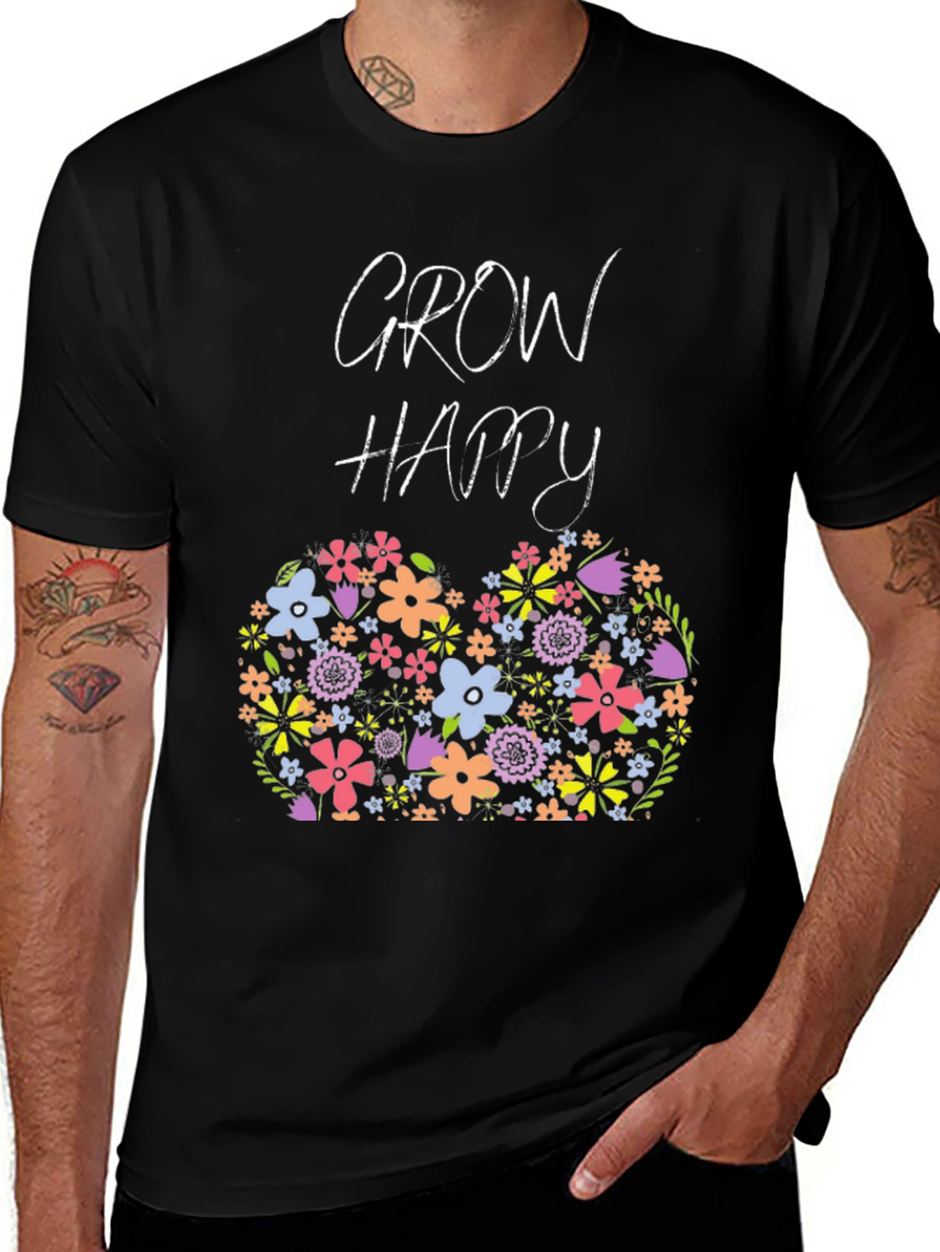 Variant 28 of Grow Happy Floral Graphic T-Shirt
