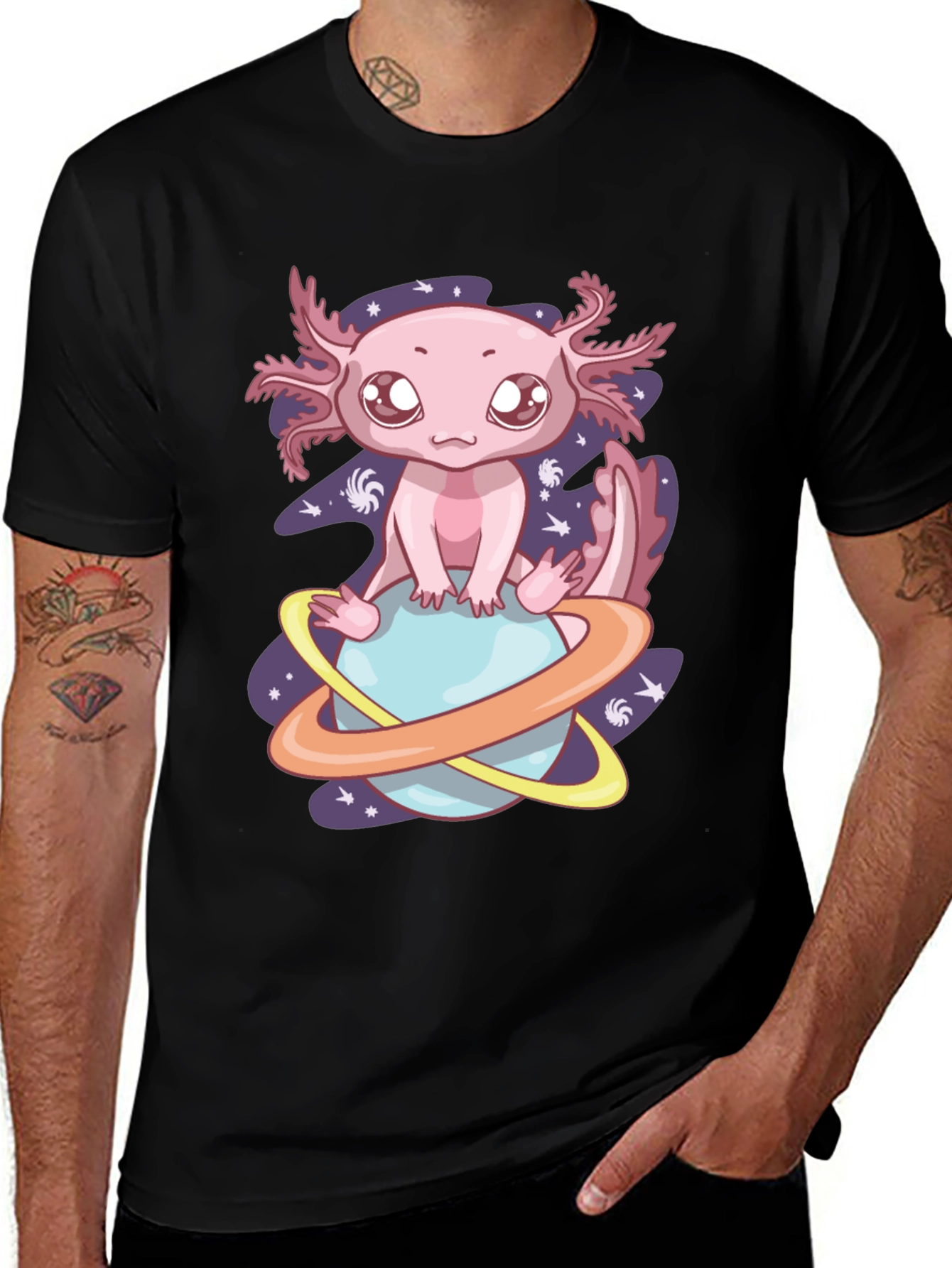 Variant 8 of Axolotl Planet Graphic Tee - Cute & Unique Design