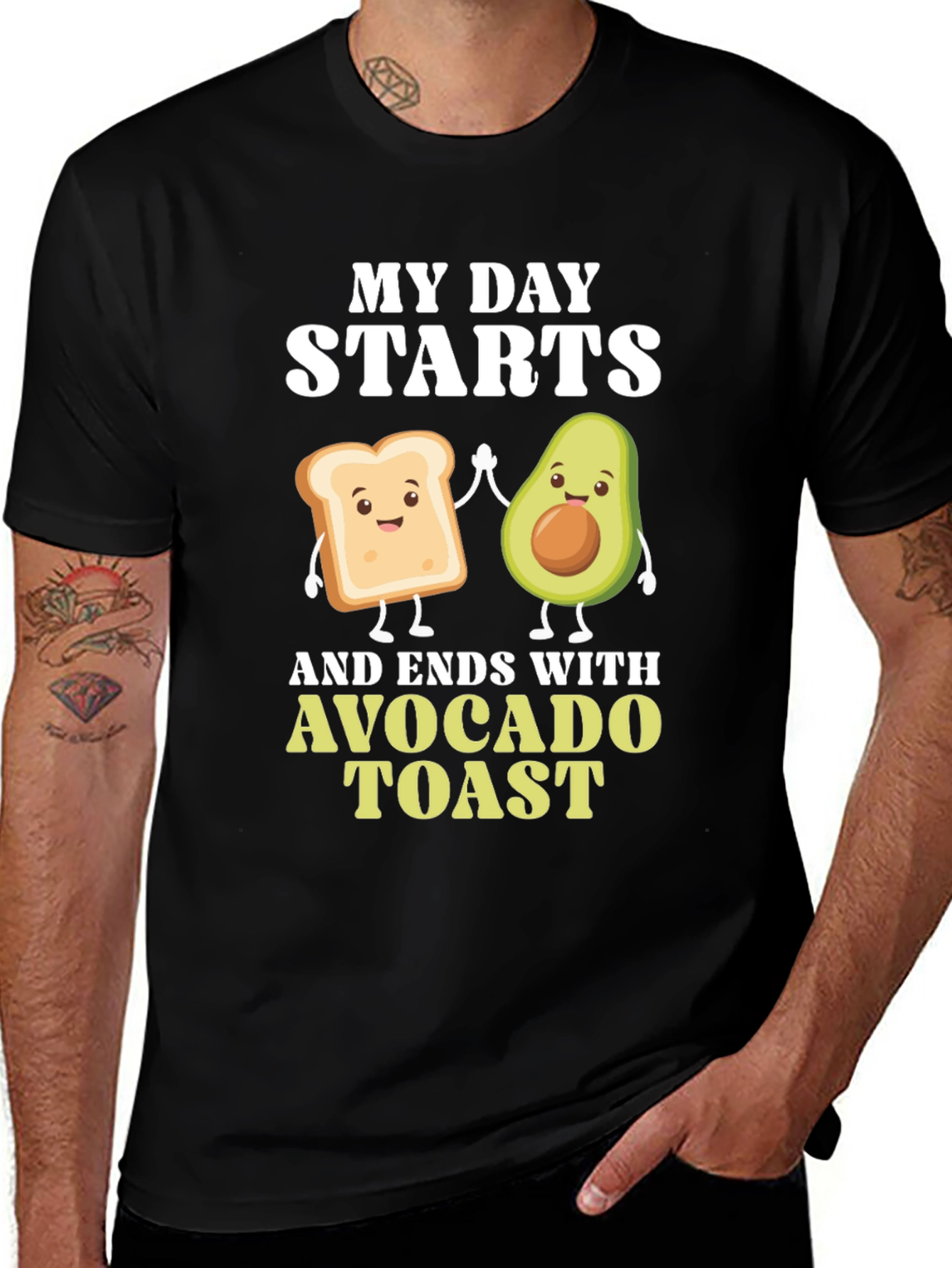 Variant 26 of Avocado Toast T-Shirt - My Day Starts and Ends
