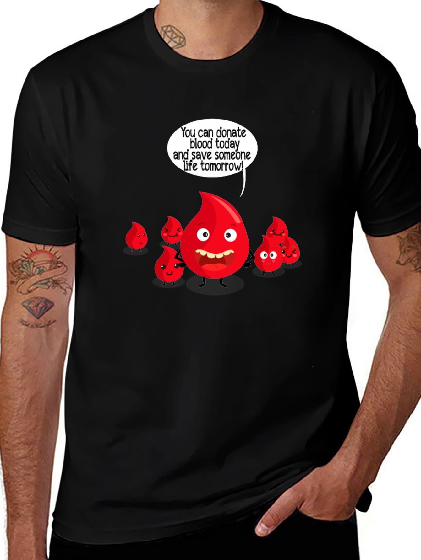Donate Blood Cartoon Graphic Tee