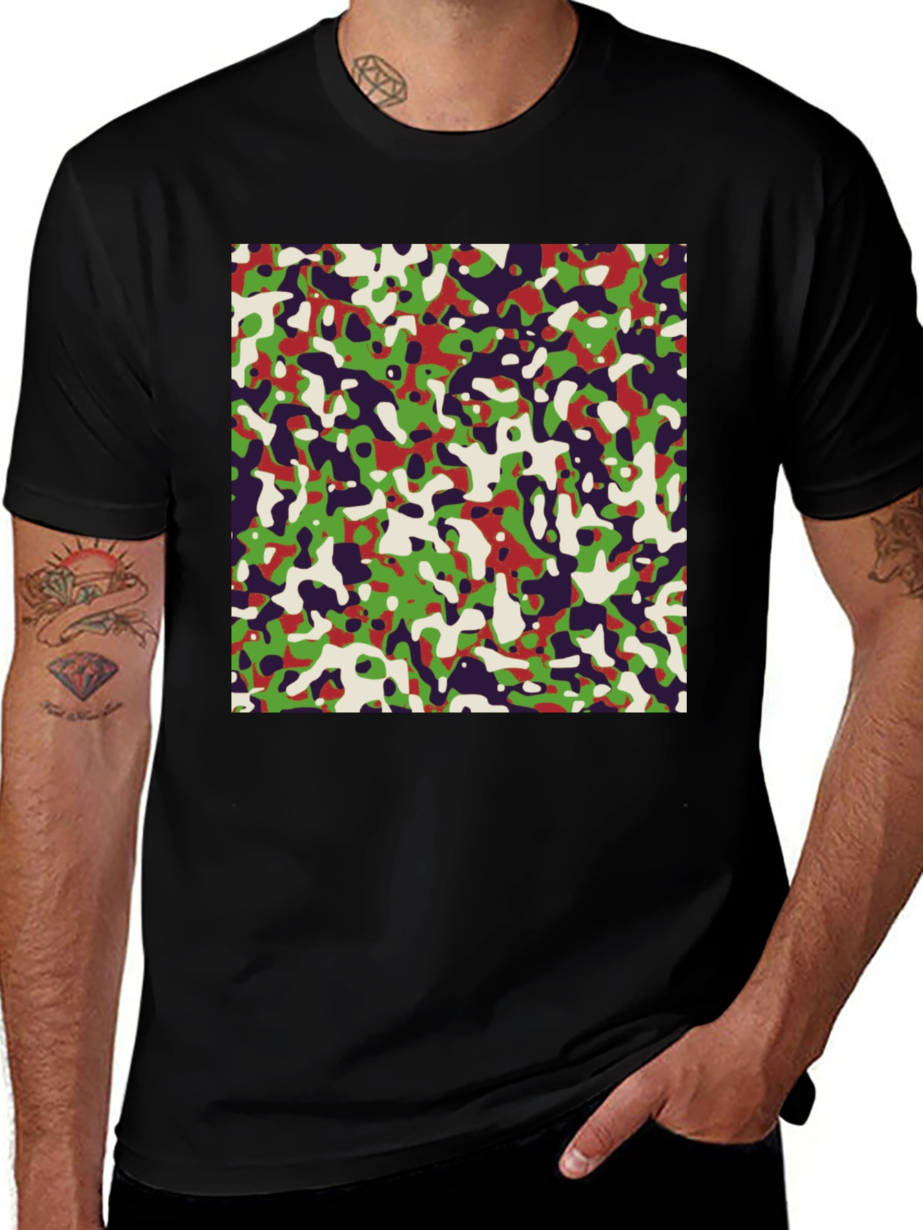 Variant 12 of Abstract Camo Graphic Tee - Modern Urban Style