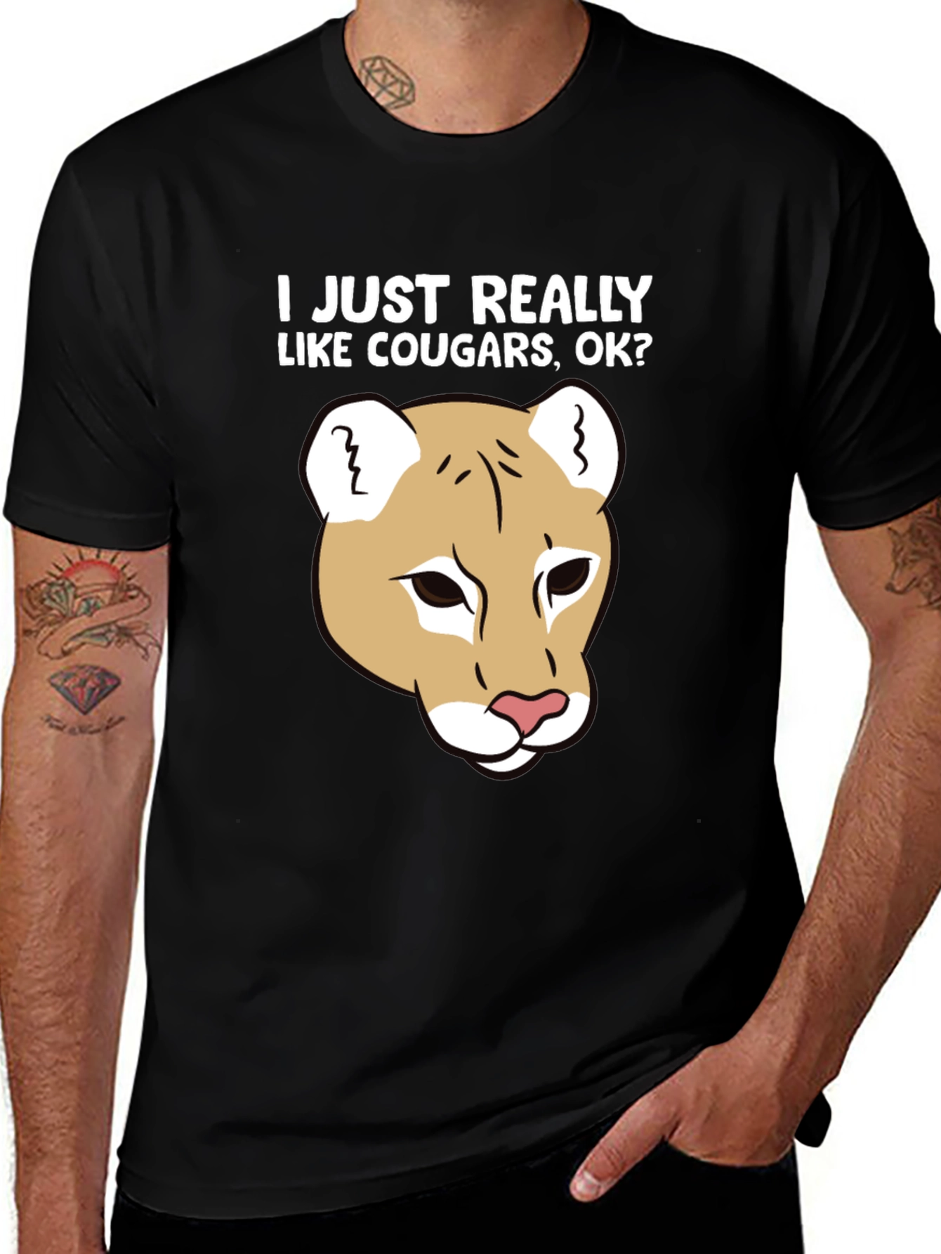 Variant 19 of Cougar Lover Graphic T-Shirt, Fun Novelty Tee