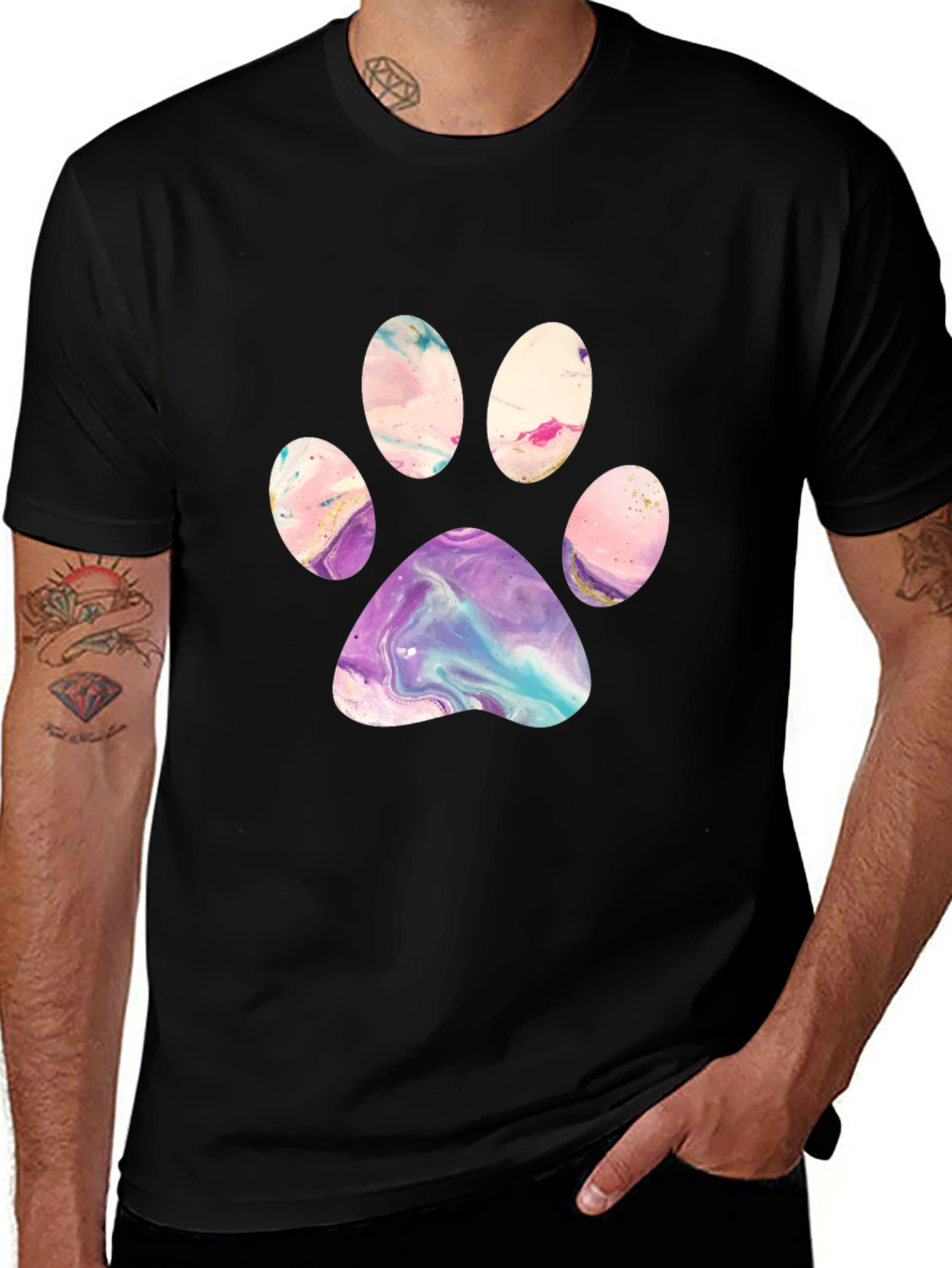 Variant 30 of Artistic Paw Print Graphic Tee
