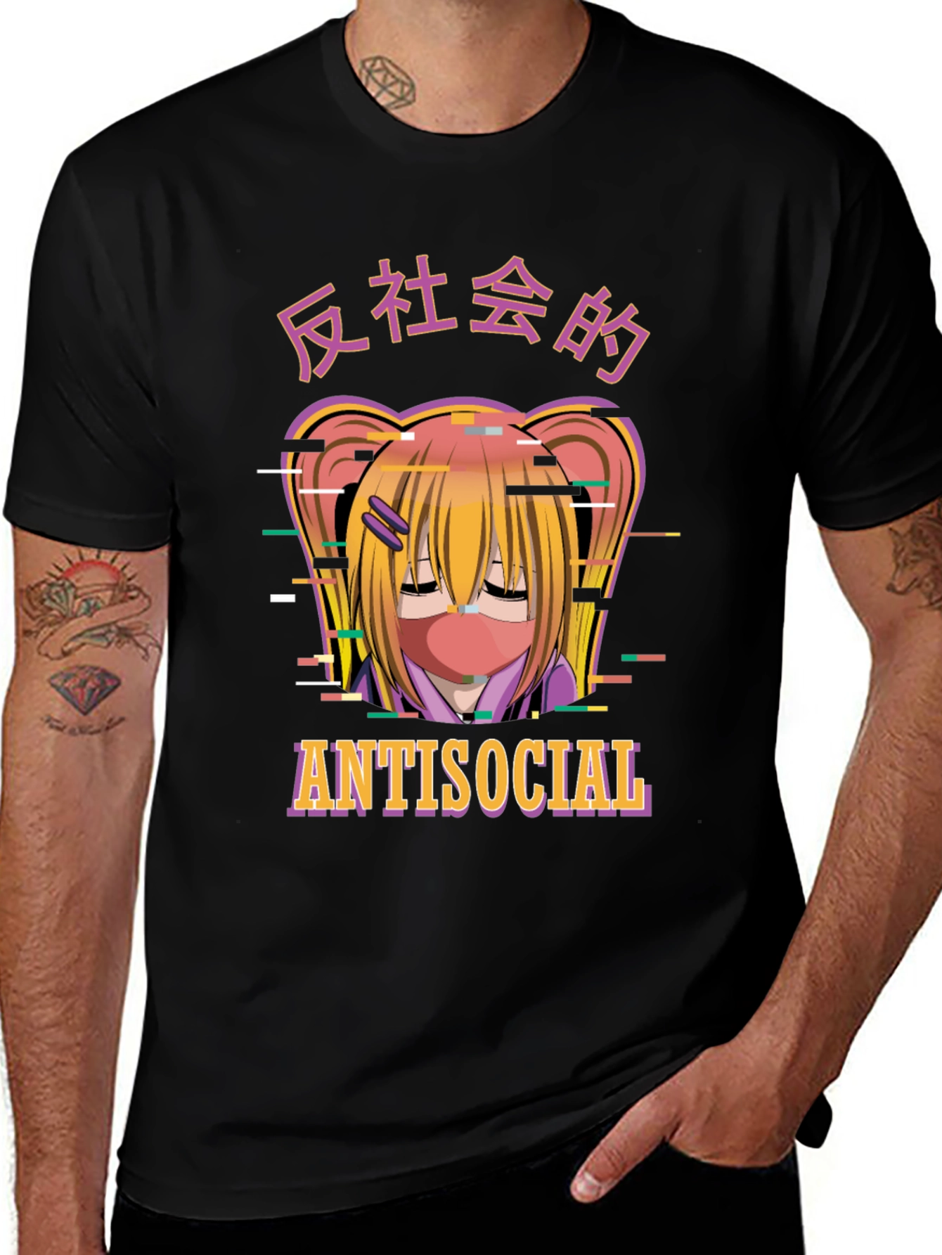 Variant 17 of Antisocial Anime Graphic T-Shirt