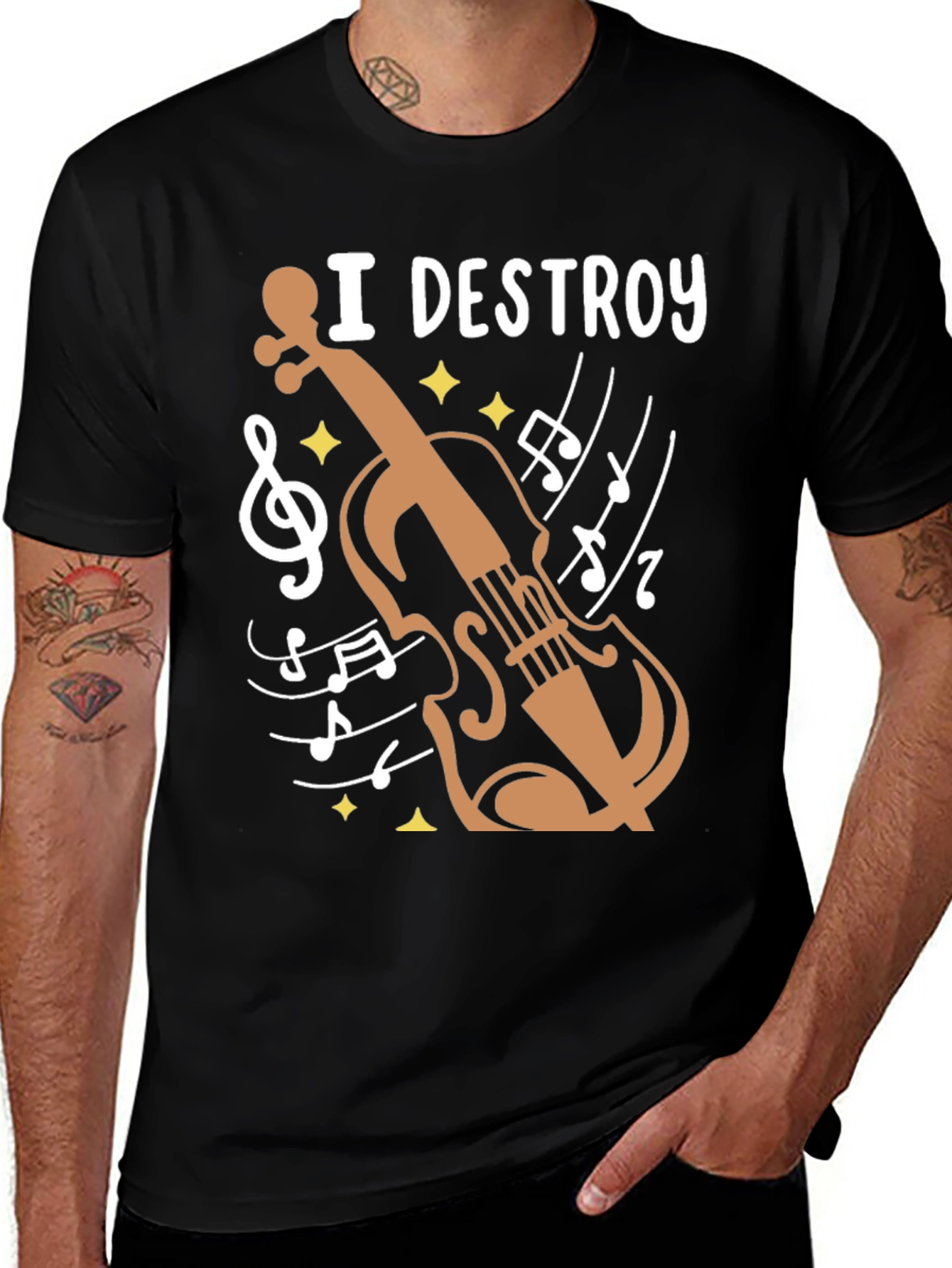 Variant 21 of I Destroy Violin Funny Music T-Shirt