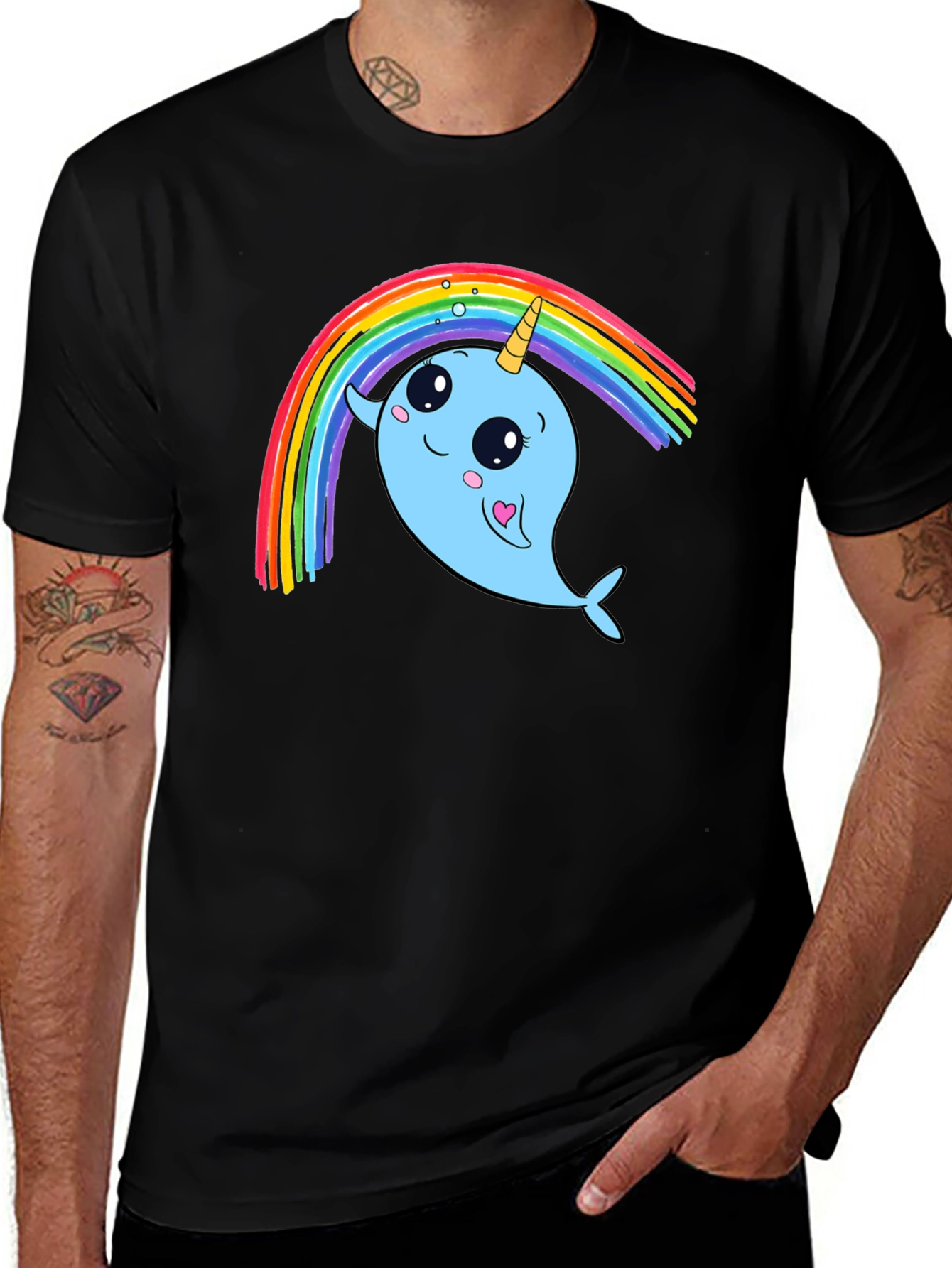 Variant 30 of Narwhal Rainbow T-Shirt - Cute & Colorful