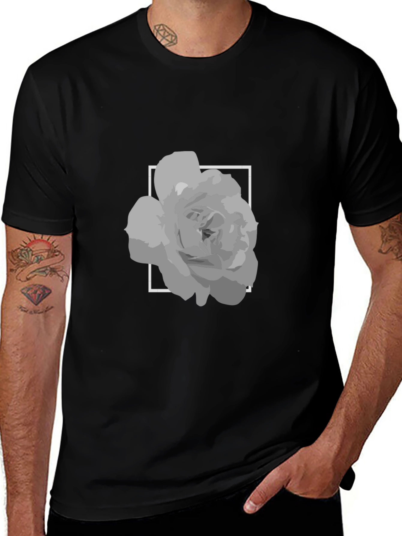 Variant 17 of Rose in Square Graphic Tee