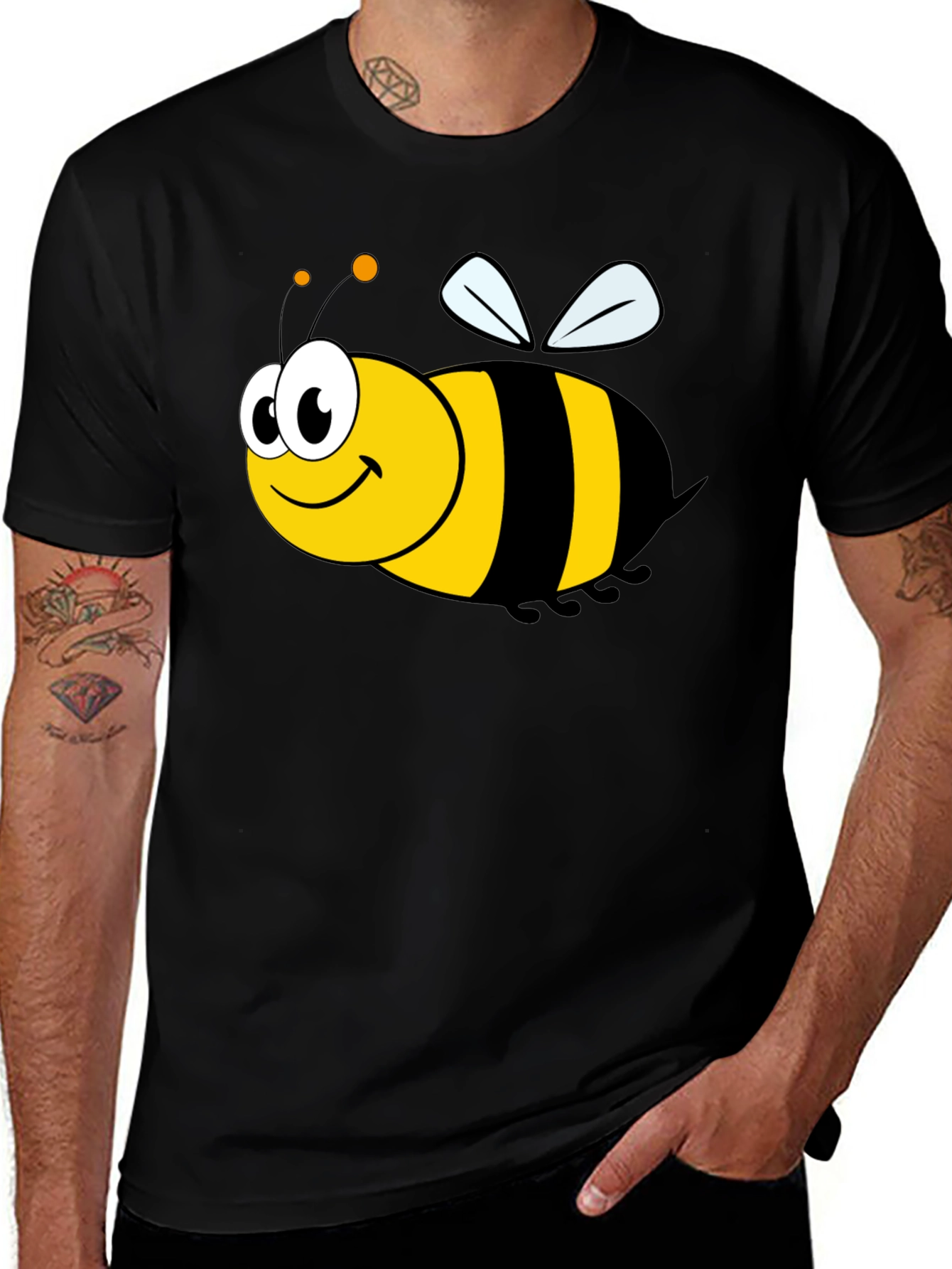 Variant 14 of Cute Cartoon Bee Graphic T-Shirt