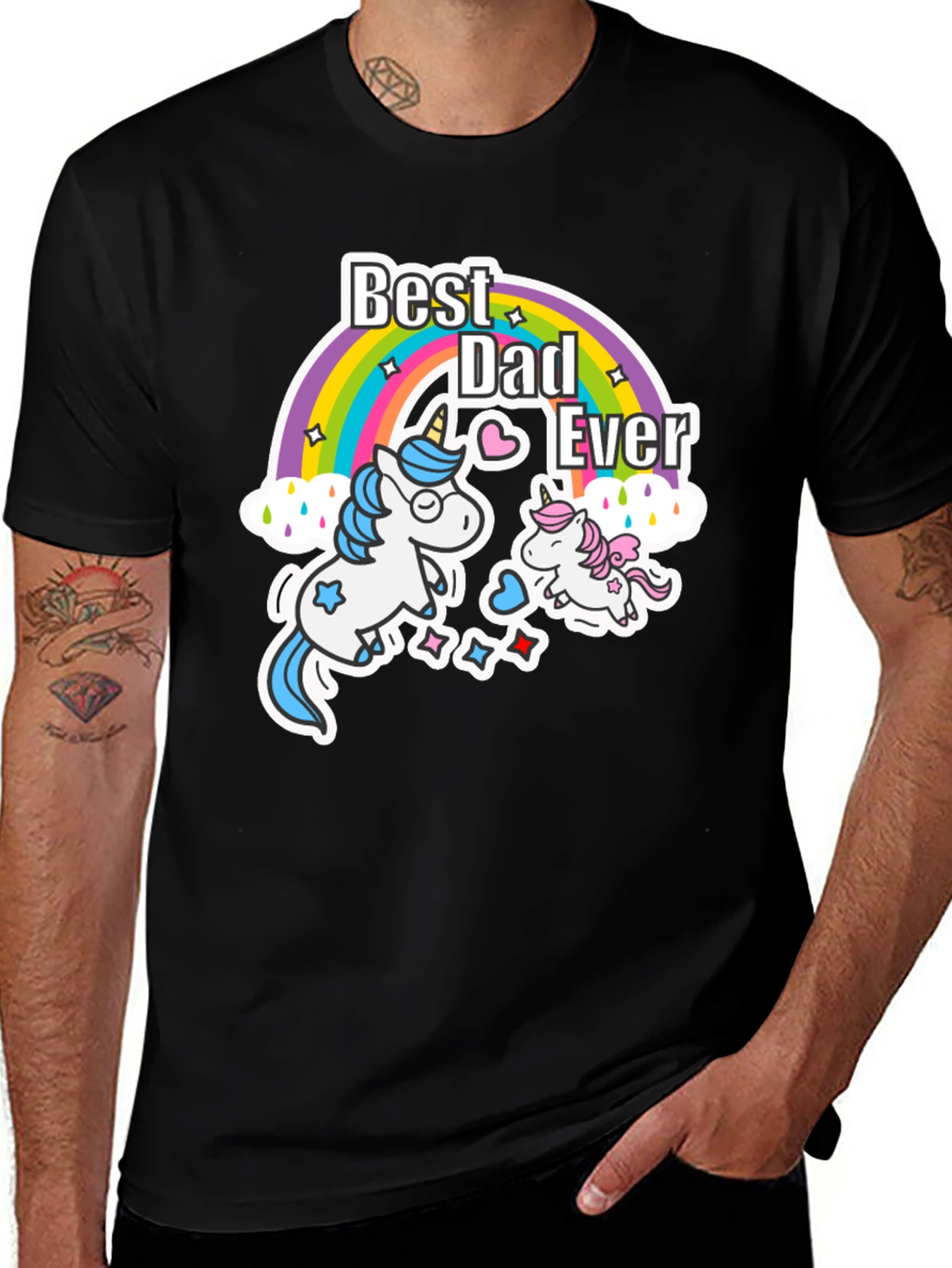 Variant 15 of Best Dad Ever Unicorn Rainbow T-Shirt