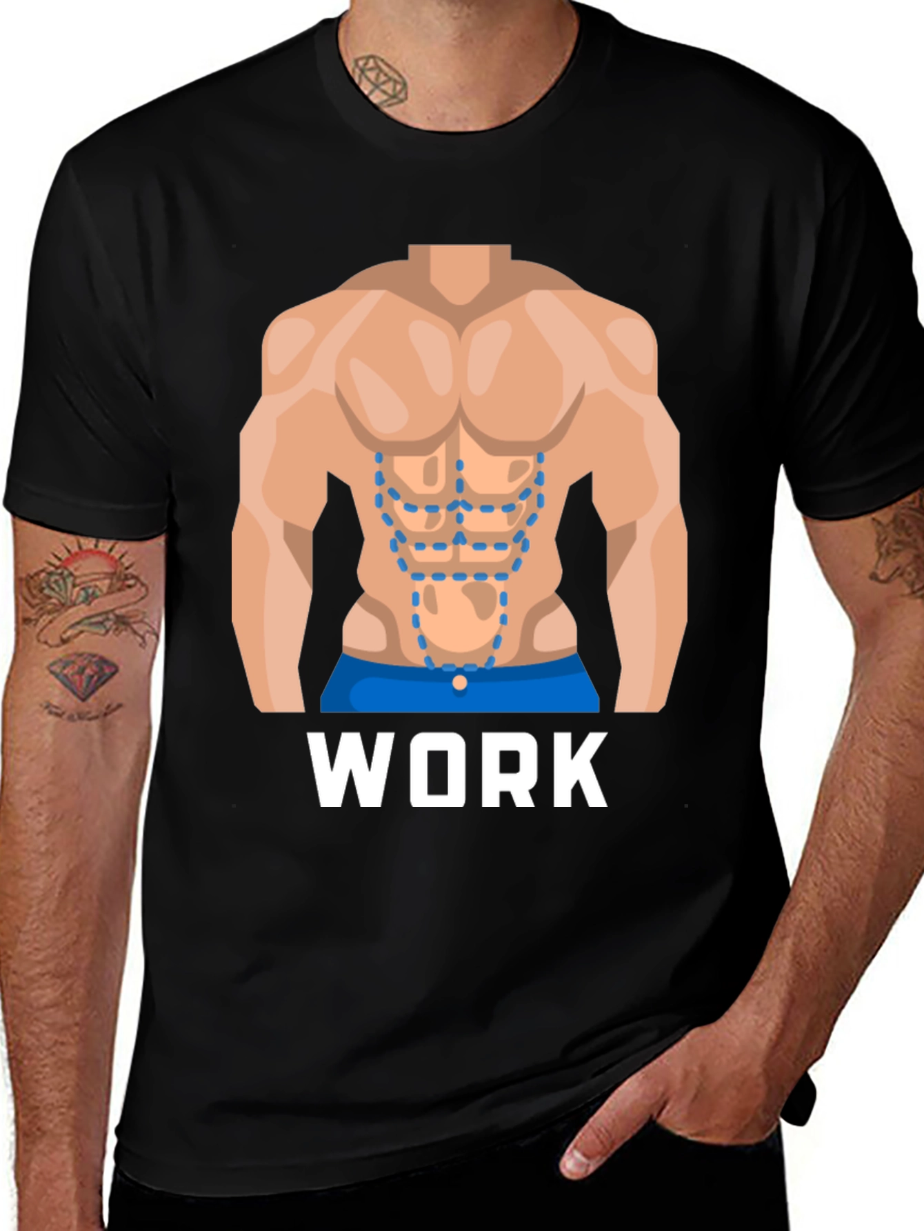 Variant 27 of Workout Abs T-Shirt - Funny Gym Humor Tee