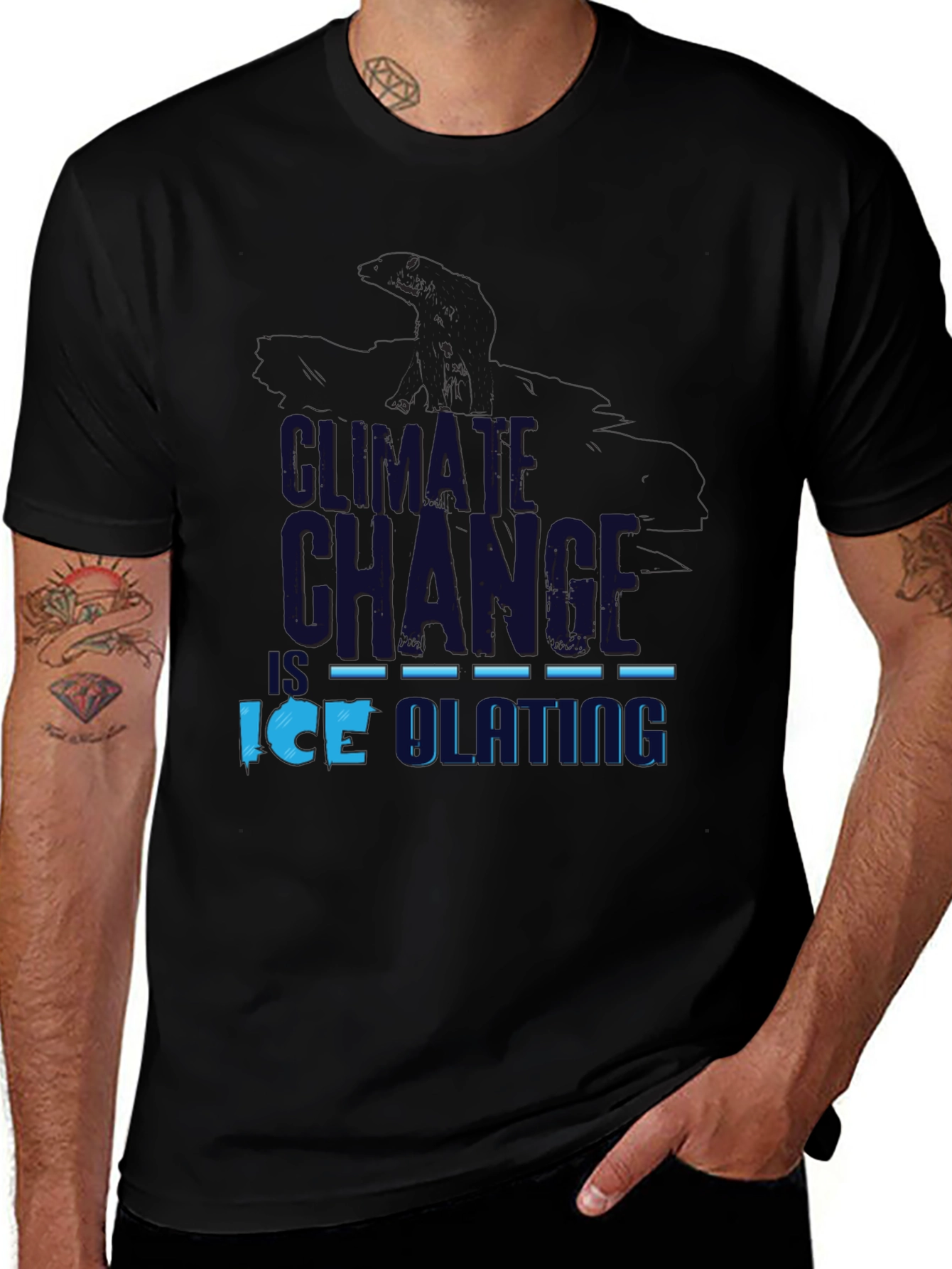 Climate Change Ice Skating Graphic Tee