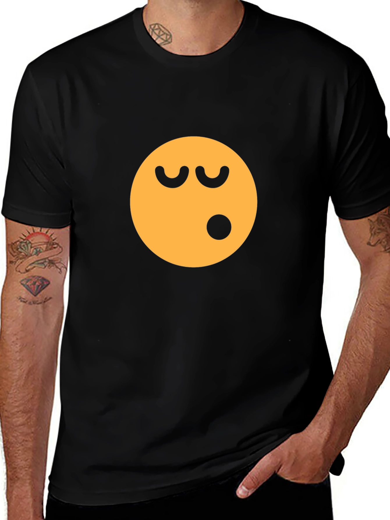 Variant 11 of Black Emoji Snoring T-Shirt | Relaxed Casual Wear