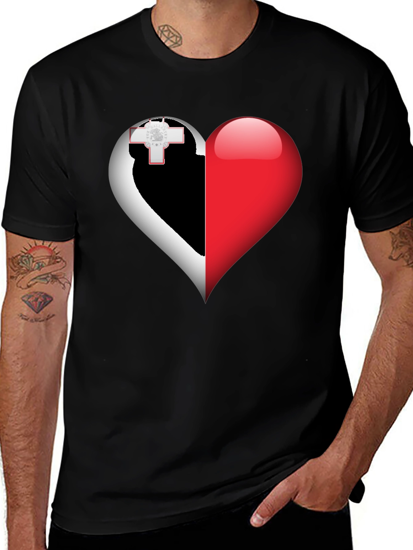 Malta Flag Heart T-Shirt - Show Your Love!