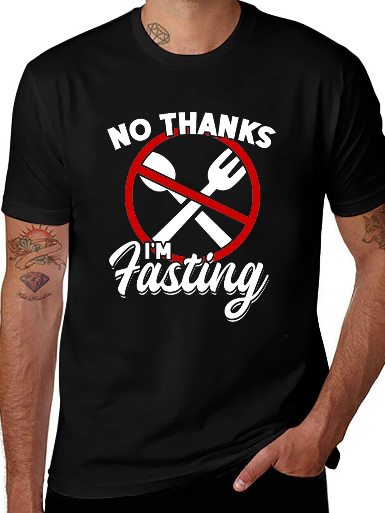 Variant 8 of No Thanks I'm Fasting T-Shirt