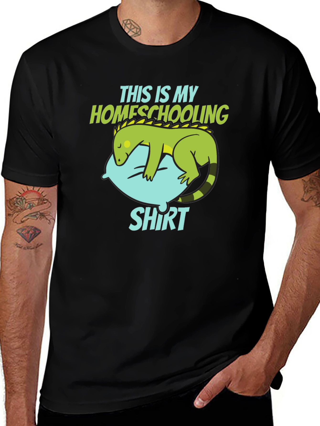 Variant 15 of Homeschooling T-Shirt with Lizard Design