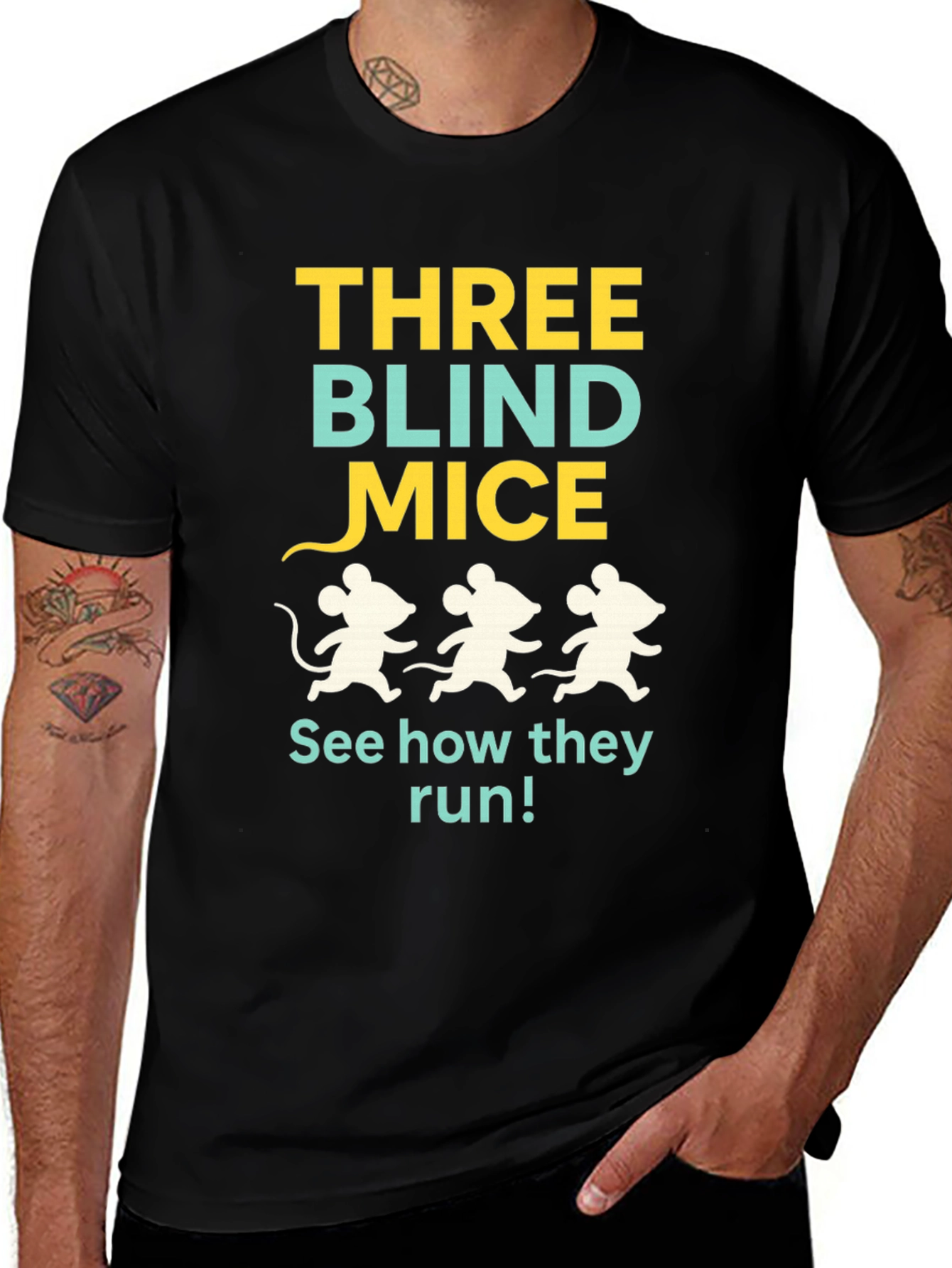 Variant 26 of Three Blind Mice Graphic Tee - Fun & Quirky