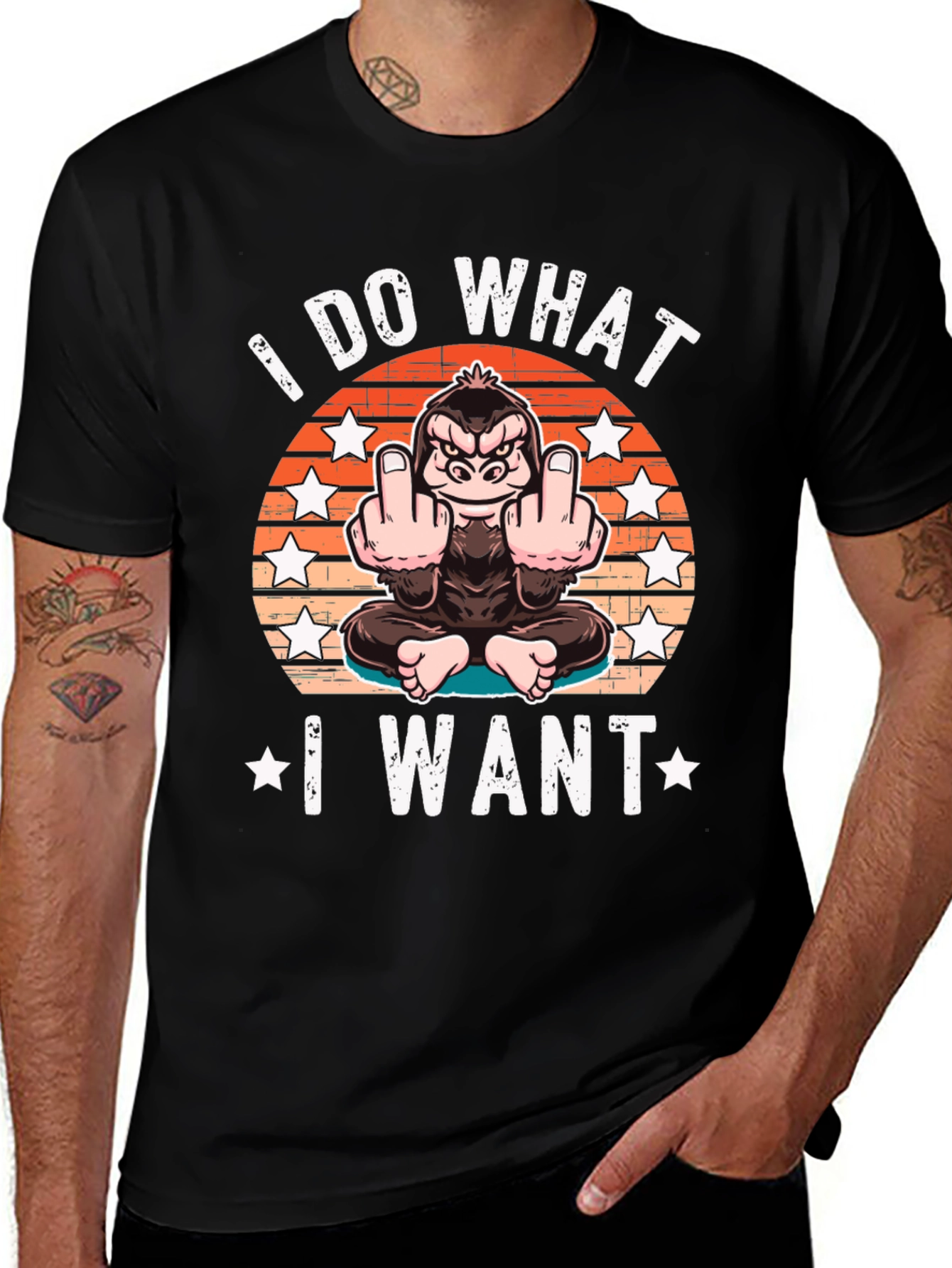 Variant 22 of I Do What I Want Gorilla Graphic T-Shirt