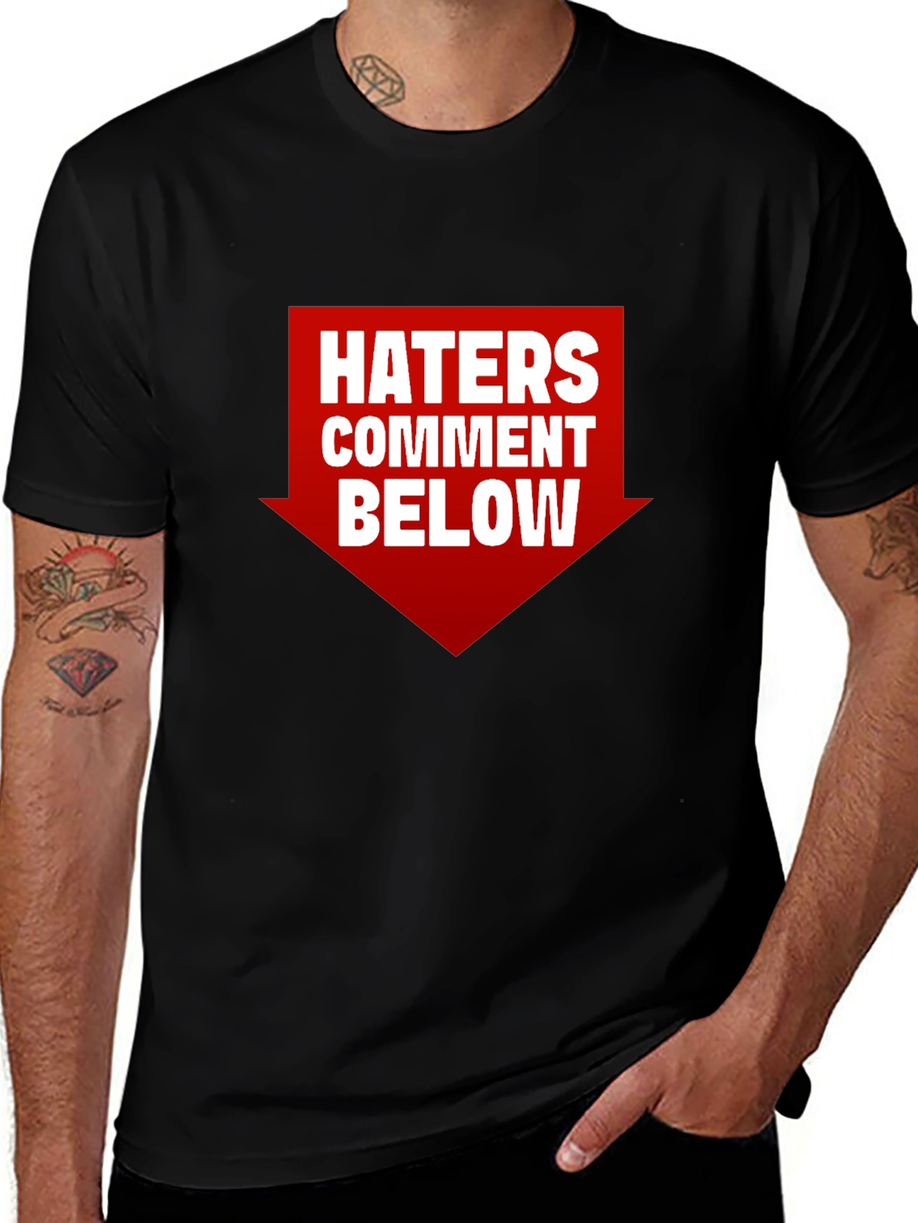 Black Haters Comment Below Graphic T-Shirt main image