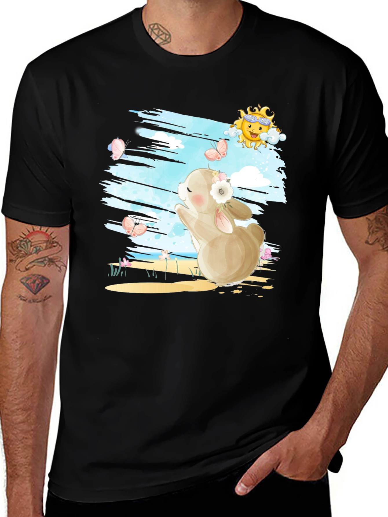 Variant 18 of Cute Bunny Graphic Tee