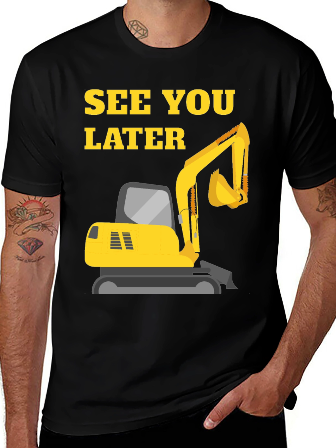 Variant 21 of See You Later Excavator Black T-Shirt