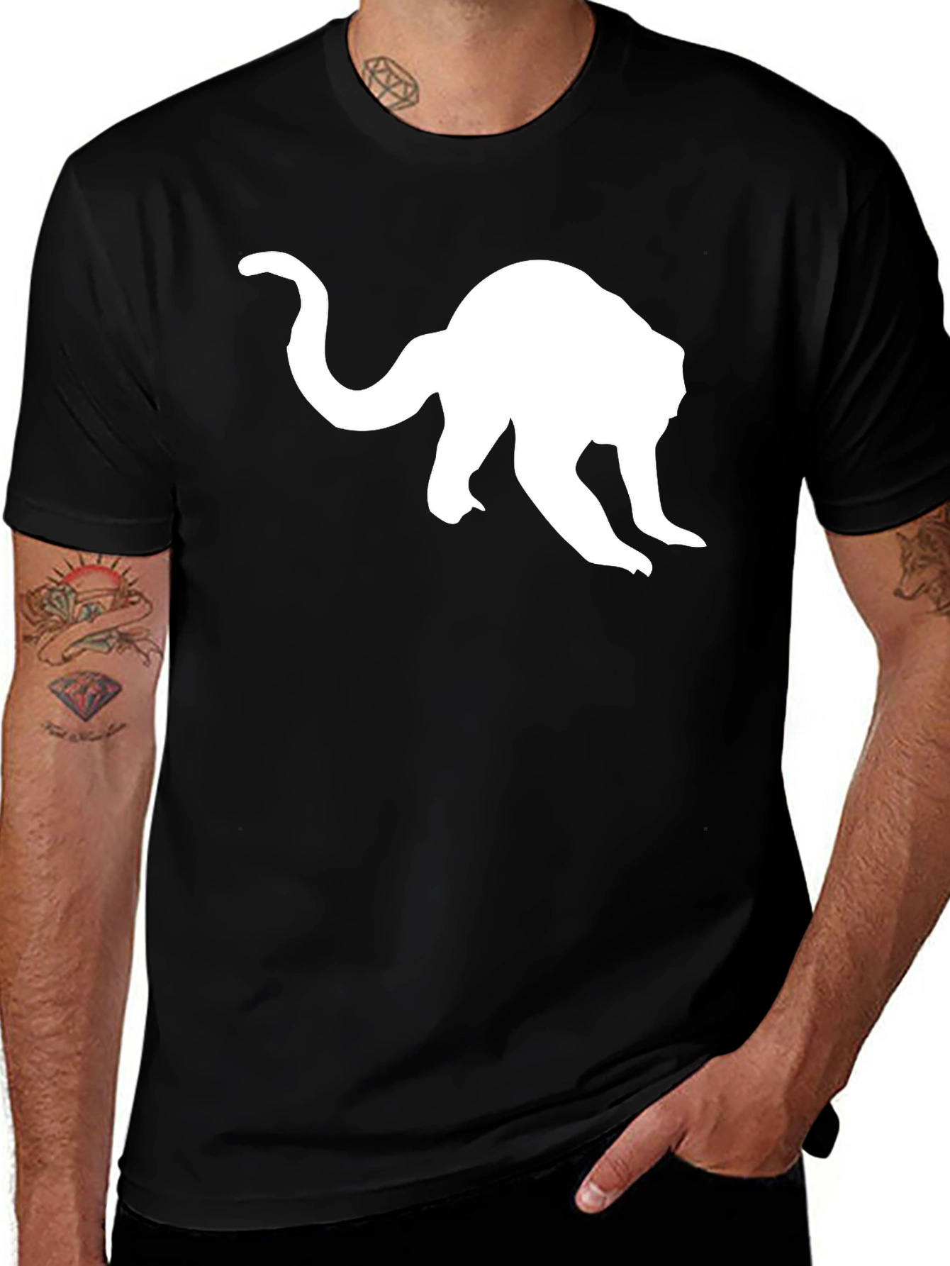 Variant 8 of Monkey Silhouette T-Shirt - Black
