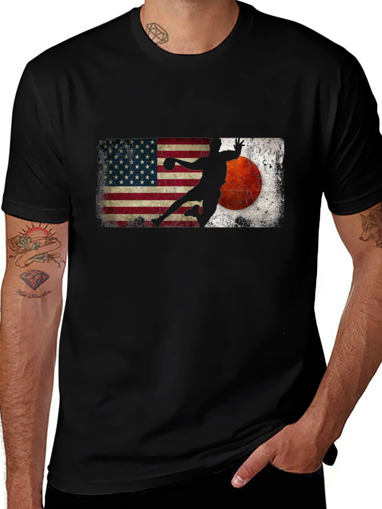 Variant 28 of USA Japan Handball Graphic Tee