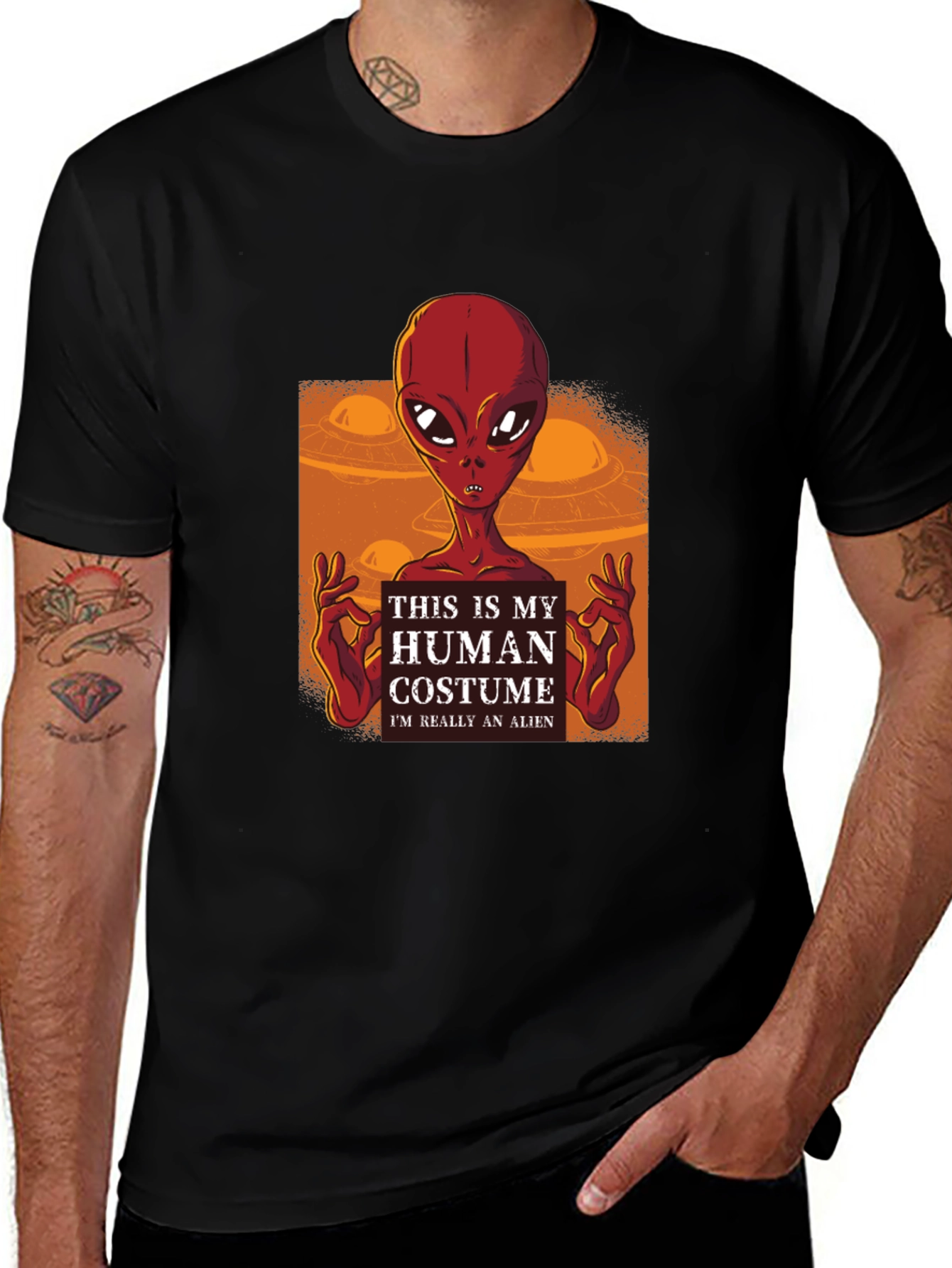 Variant 18 of Human Costume Alien T-Shirt