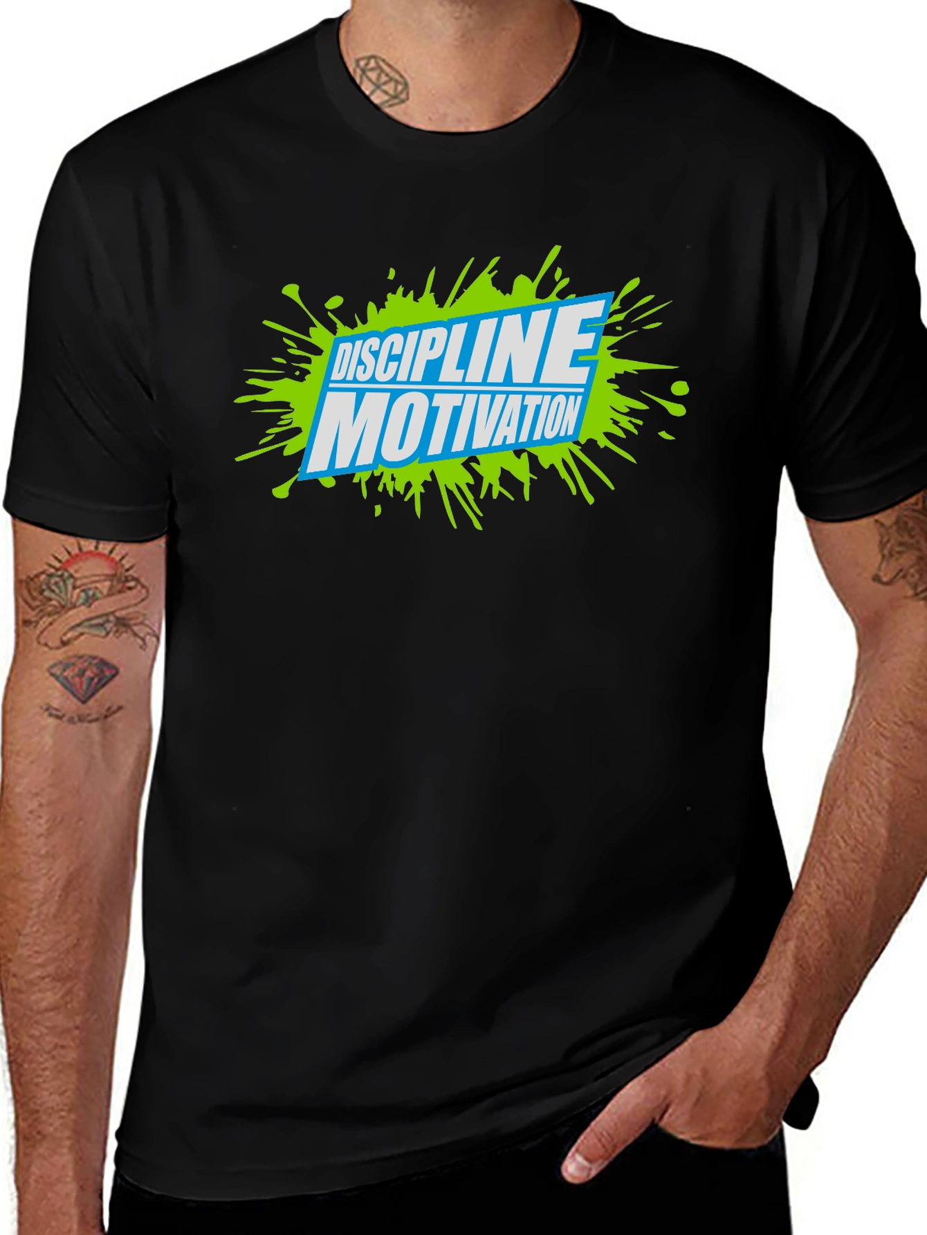 Variant 11 of Discipline Motivation Graphic Tee - Black