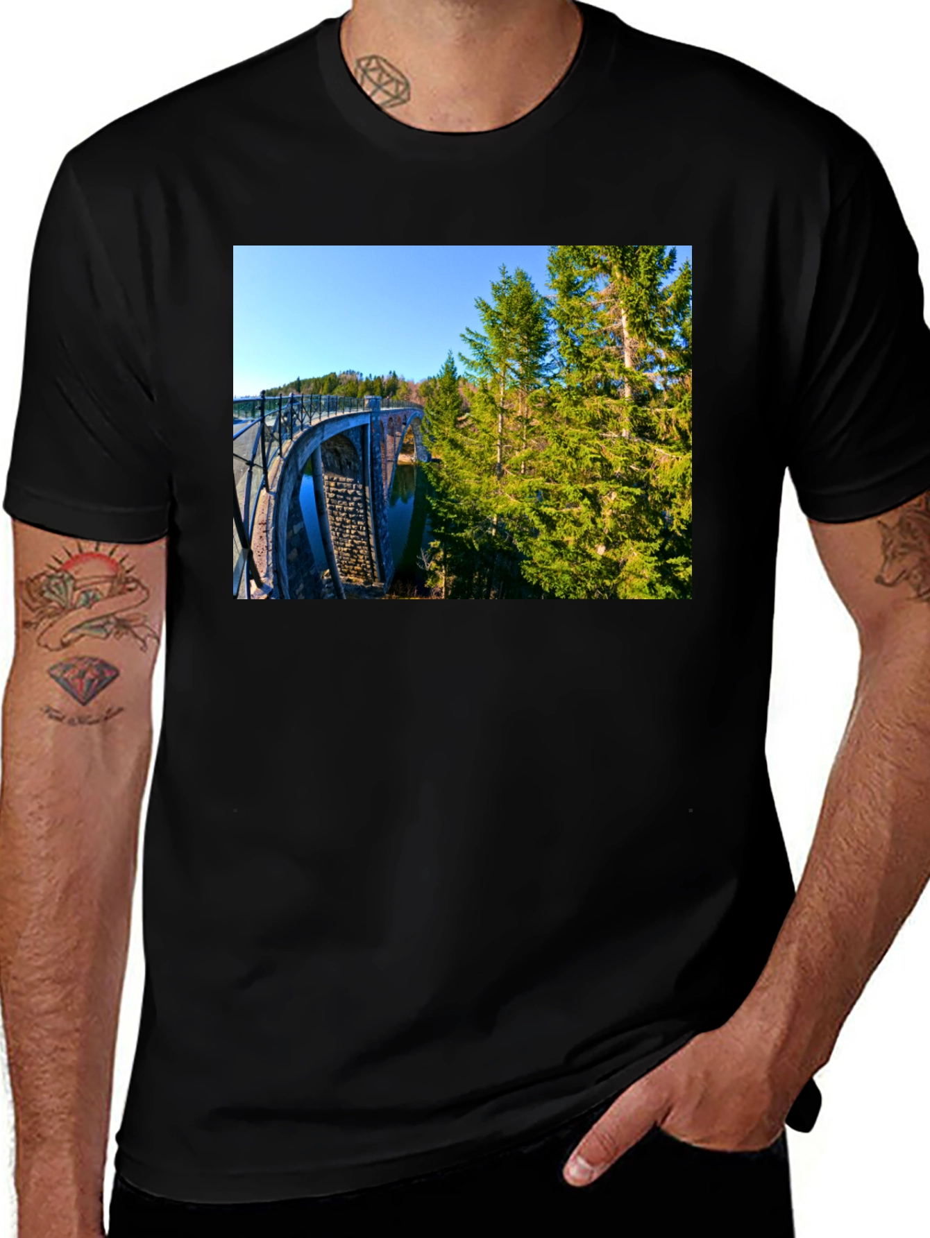 Variant 2 of Scenic Viaduct Graphic Tee - Black