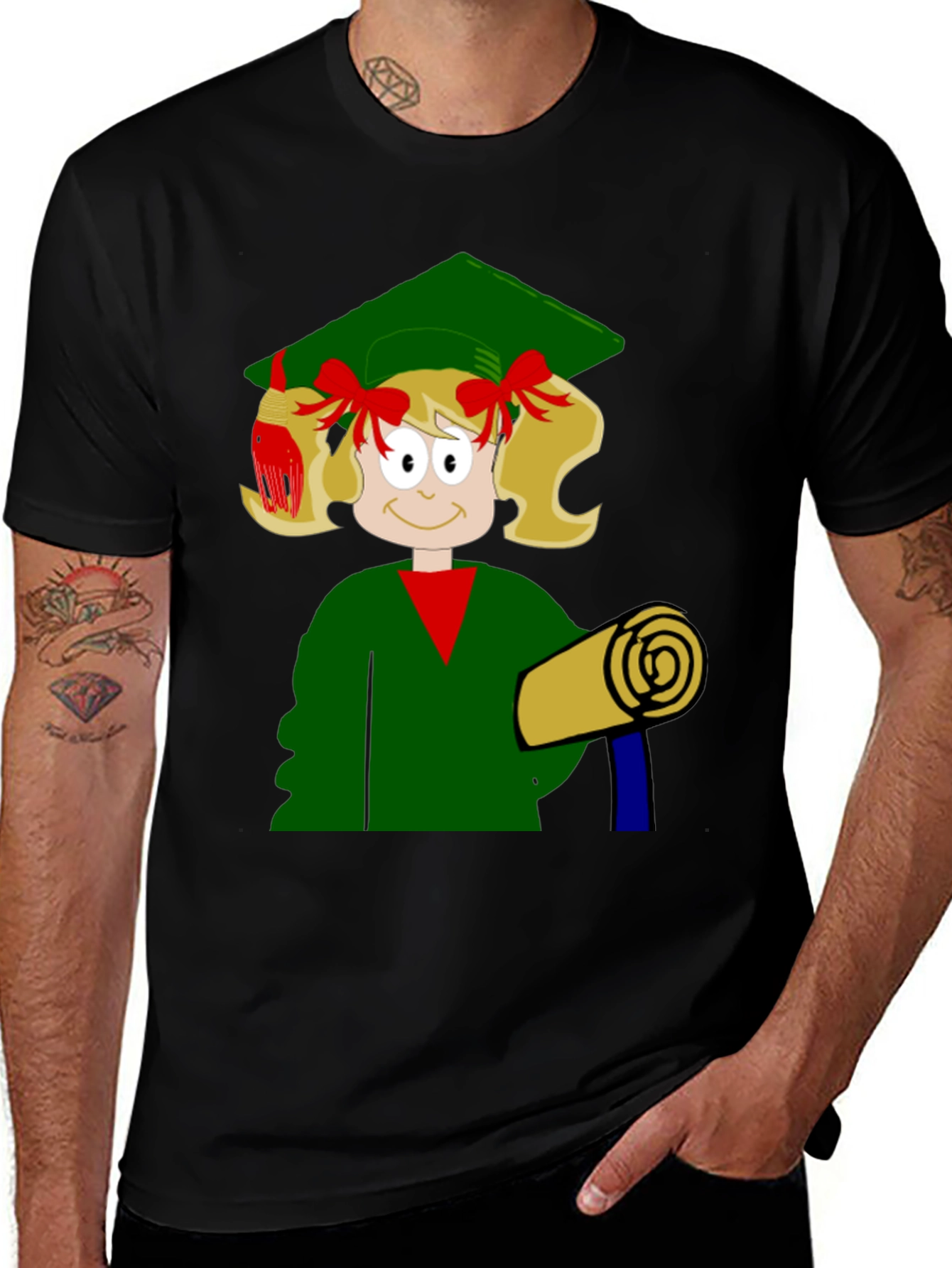 Variant 2 of Graduation Girl Cartoon T-Shirt