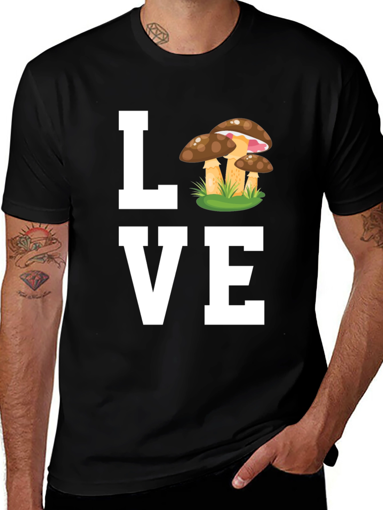 Variant 6 of Mushroom Love T-Shirt - Whimsical Graphic Tee