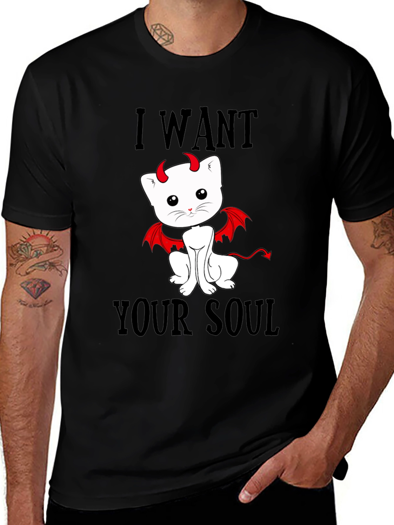 Variant 13 of I Want Your Soul Devil Kitty T-Shirt
