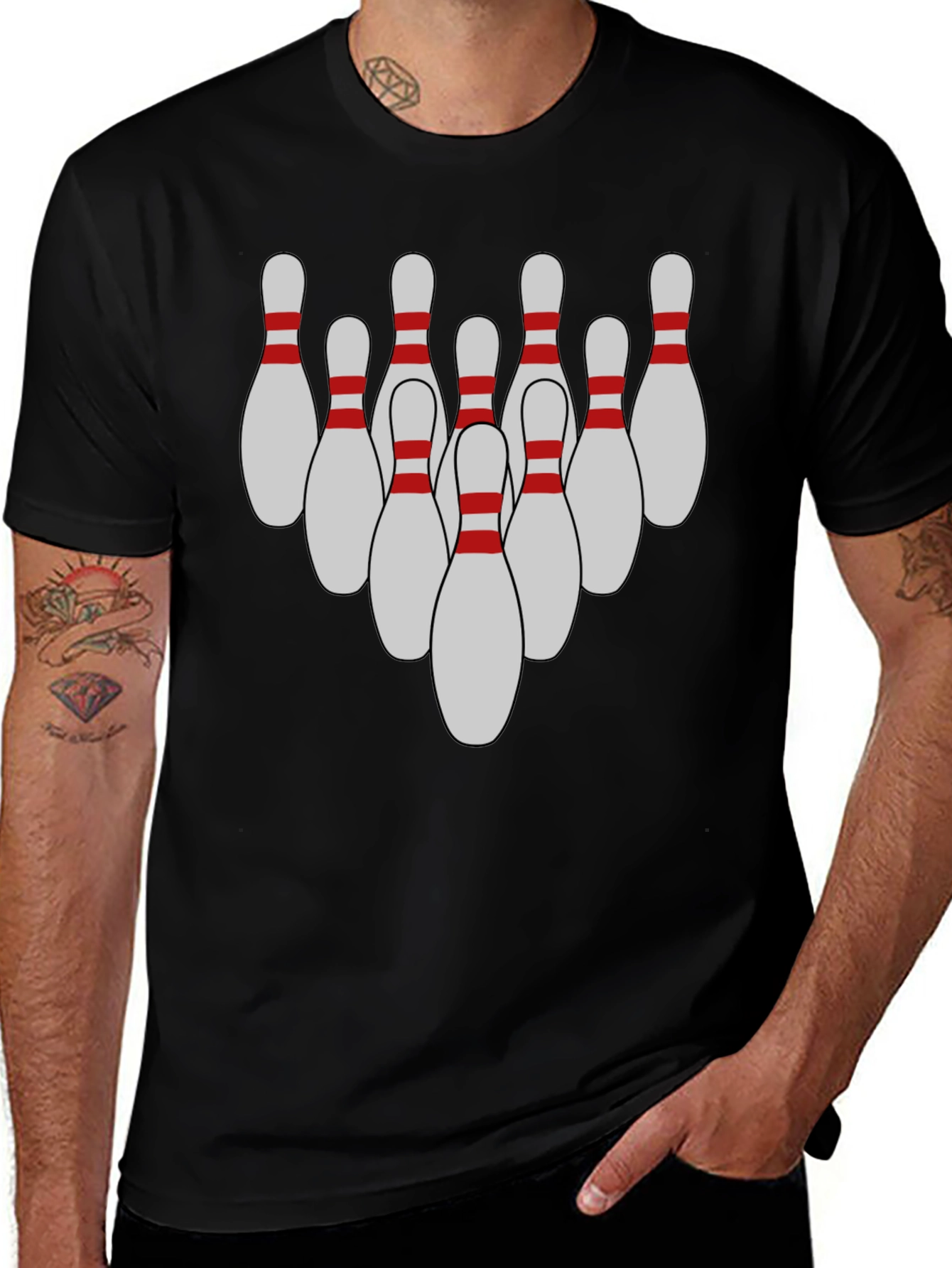 Variant 23 of Bowling Pin Graphic Tee - Strike Style!