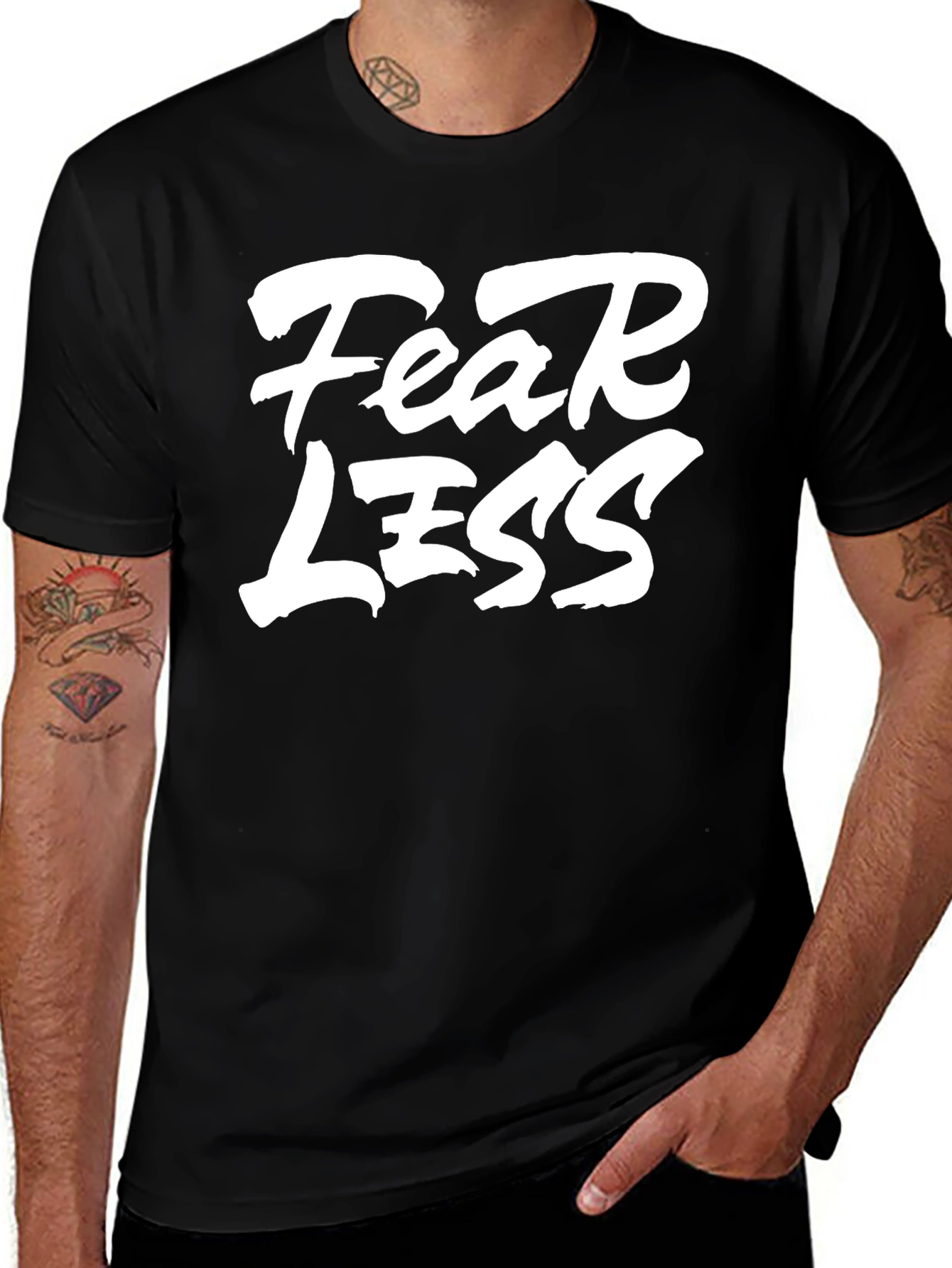 Variant 23 of Fearless Graphic Tee - Black Cotton T-Shirt