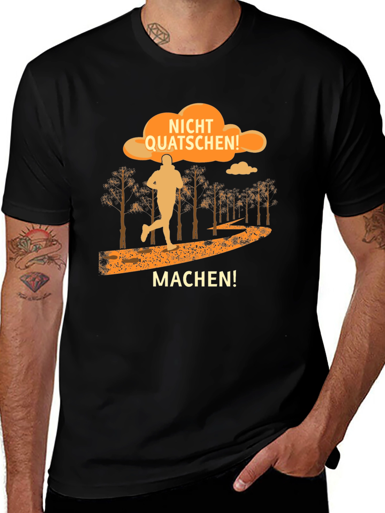 Variant 15 of Funny German Running Shirt: Nicht Quatschen! Machen! 
