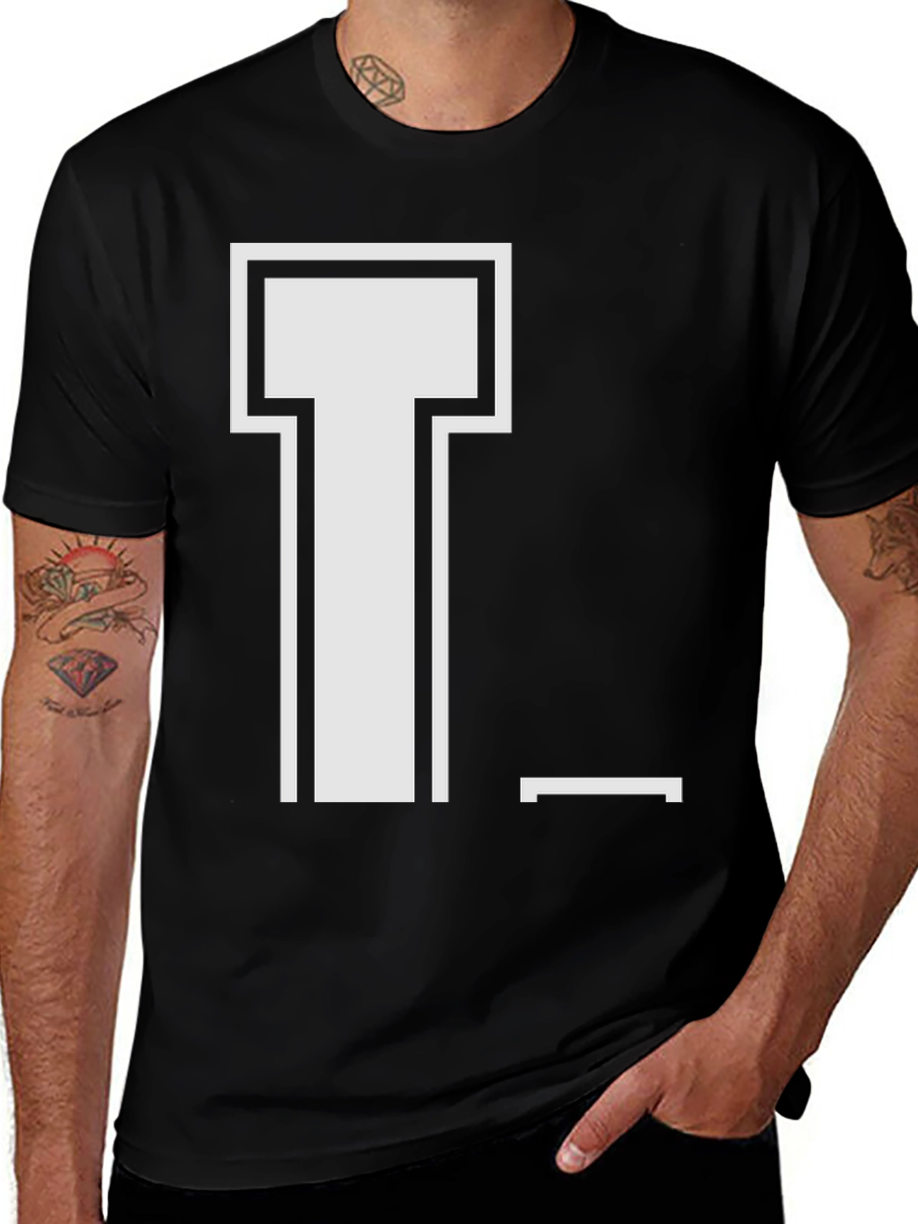 Variant 3 of Retro Black T-Shirt with Graphic Design