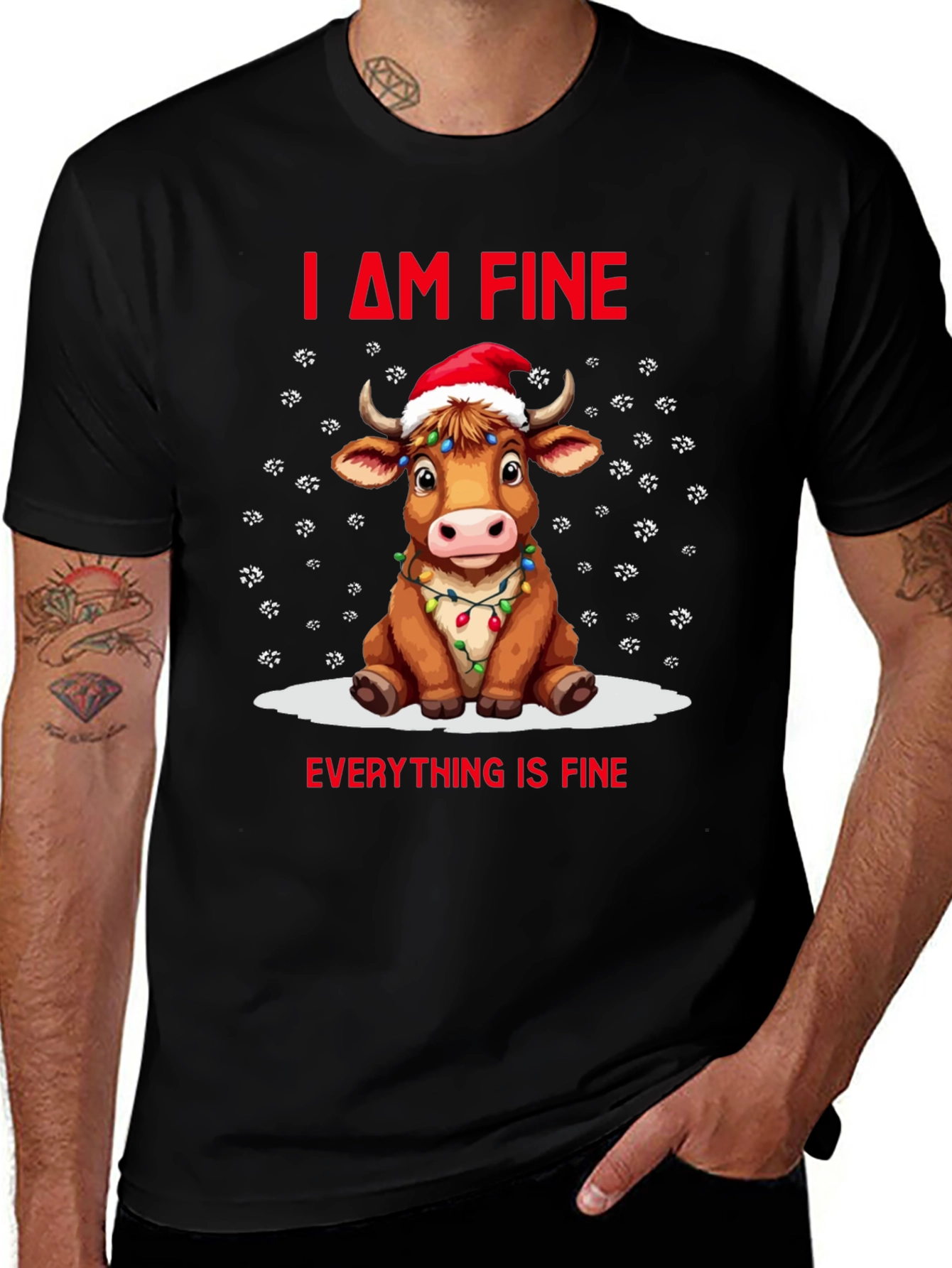 Variant 25 of Christmas Cow Fine T-Shirt