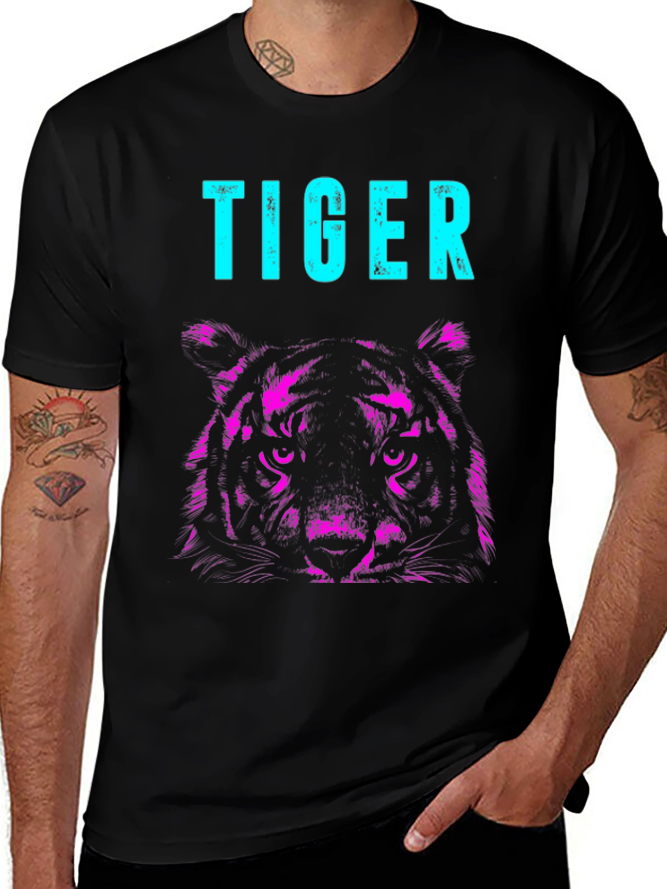 Variant 11 of Cool Tiger Graphic Tee - Black